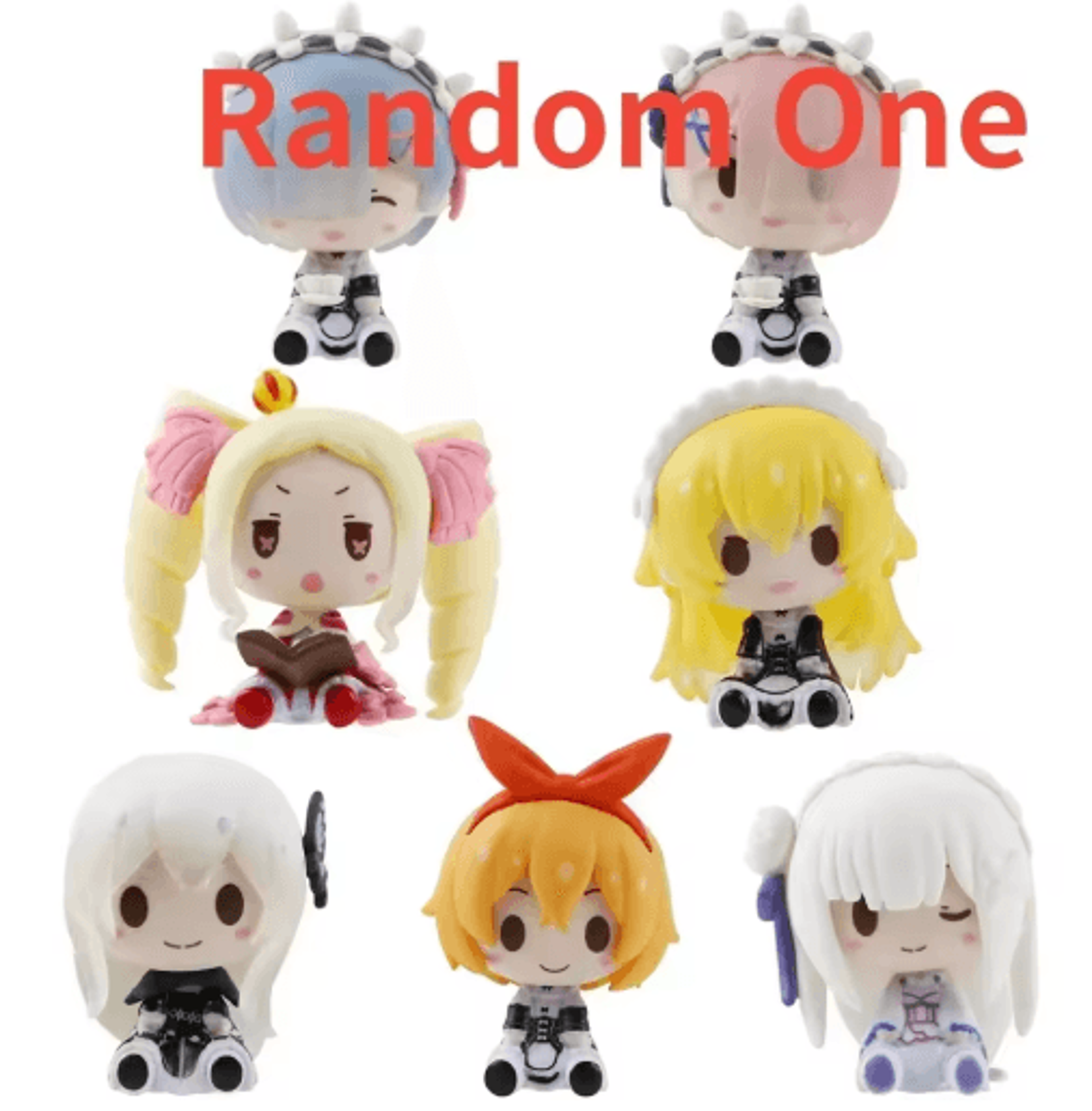 Cute Re Zero Rem Figure  Mini Emilia  Ram PVC Anime Desk Figurine 2