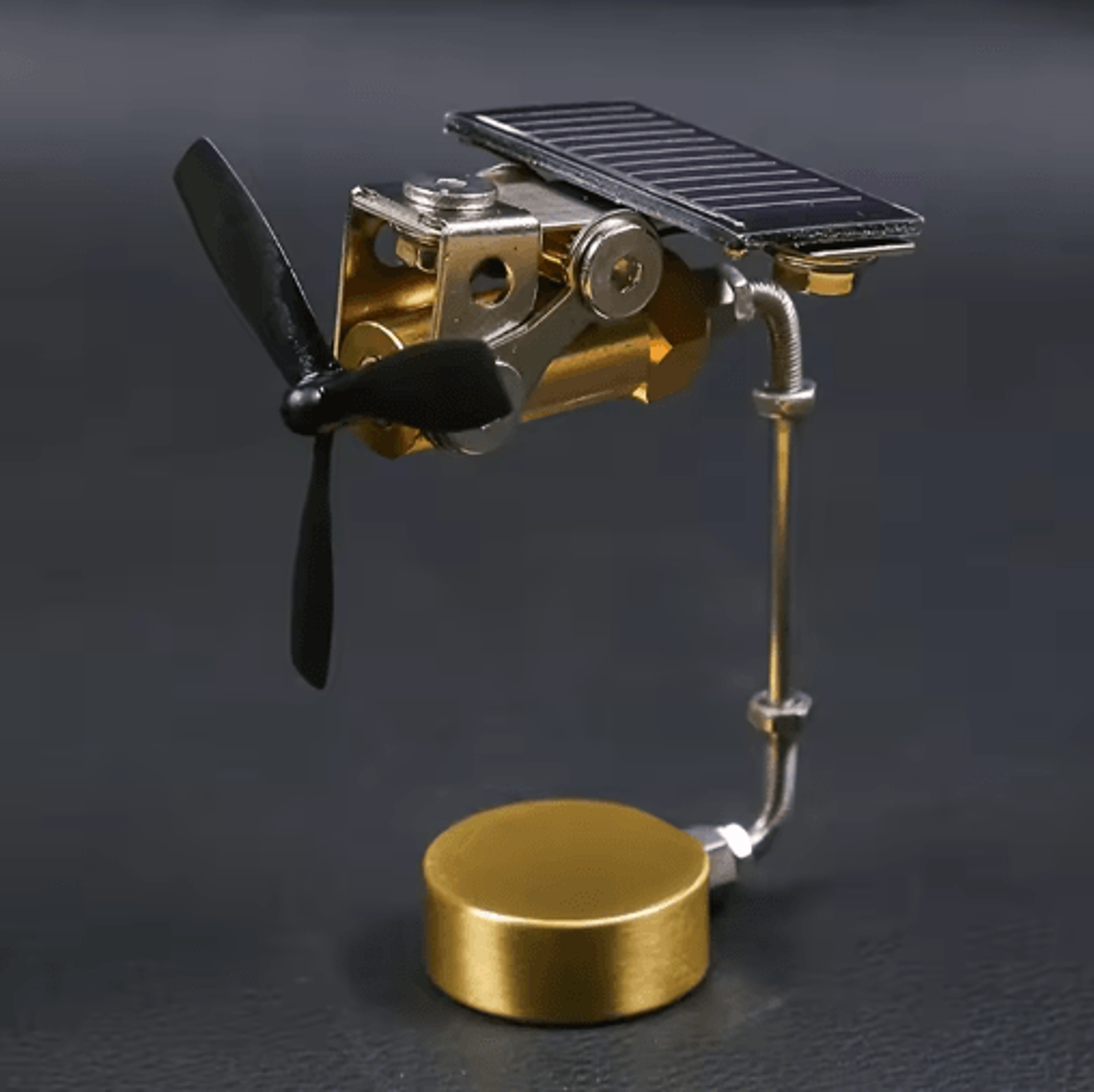 Copper Solar Windmill Ornament  WindPowered Educational Science Model  Desk Decor 0