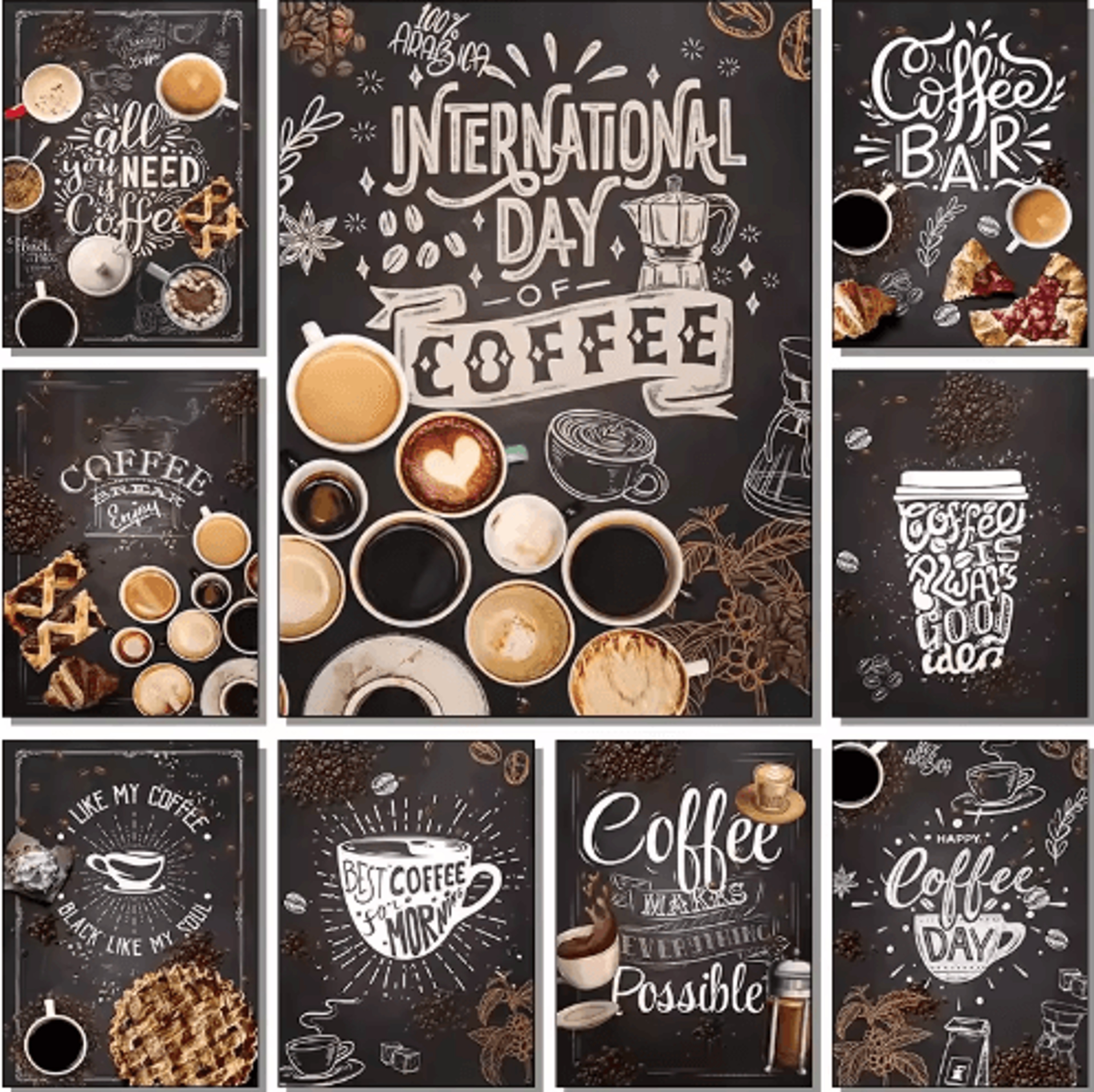 nordic coffee wall art bakery canvas print for cafe & kitchen decor