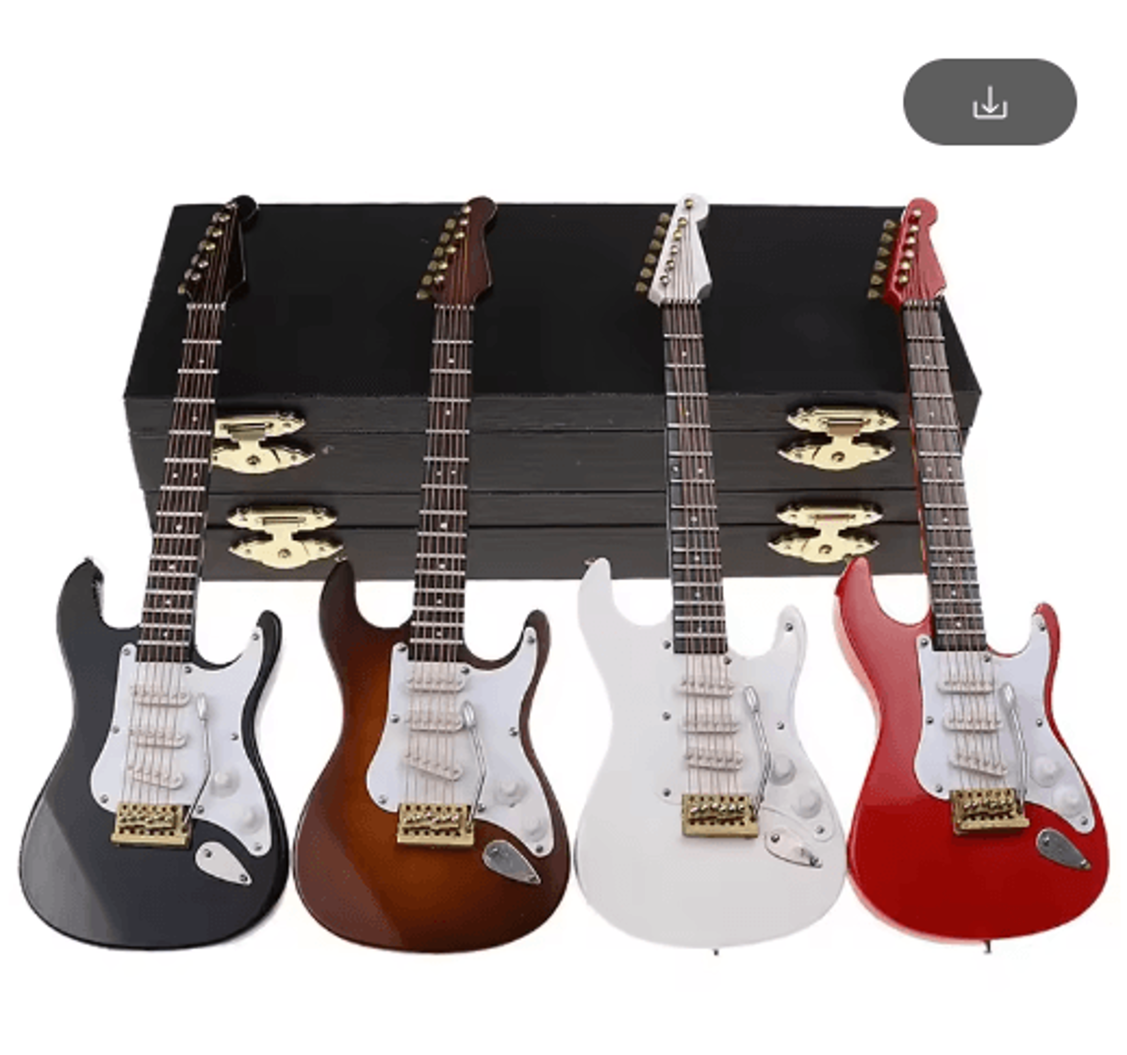 Mini Wooden Guitar Decor Musical Instrument Model With Display Stand 6