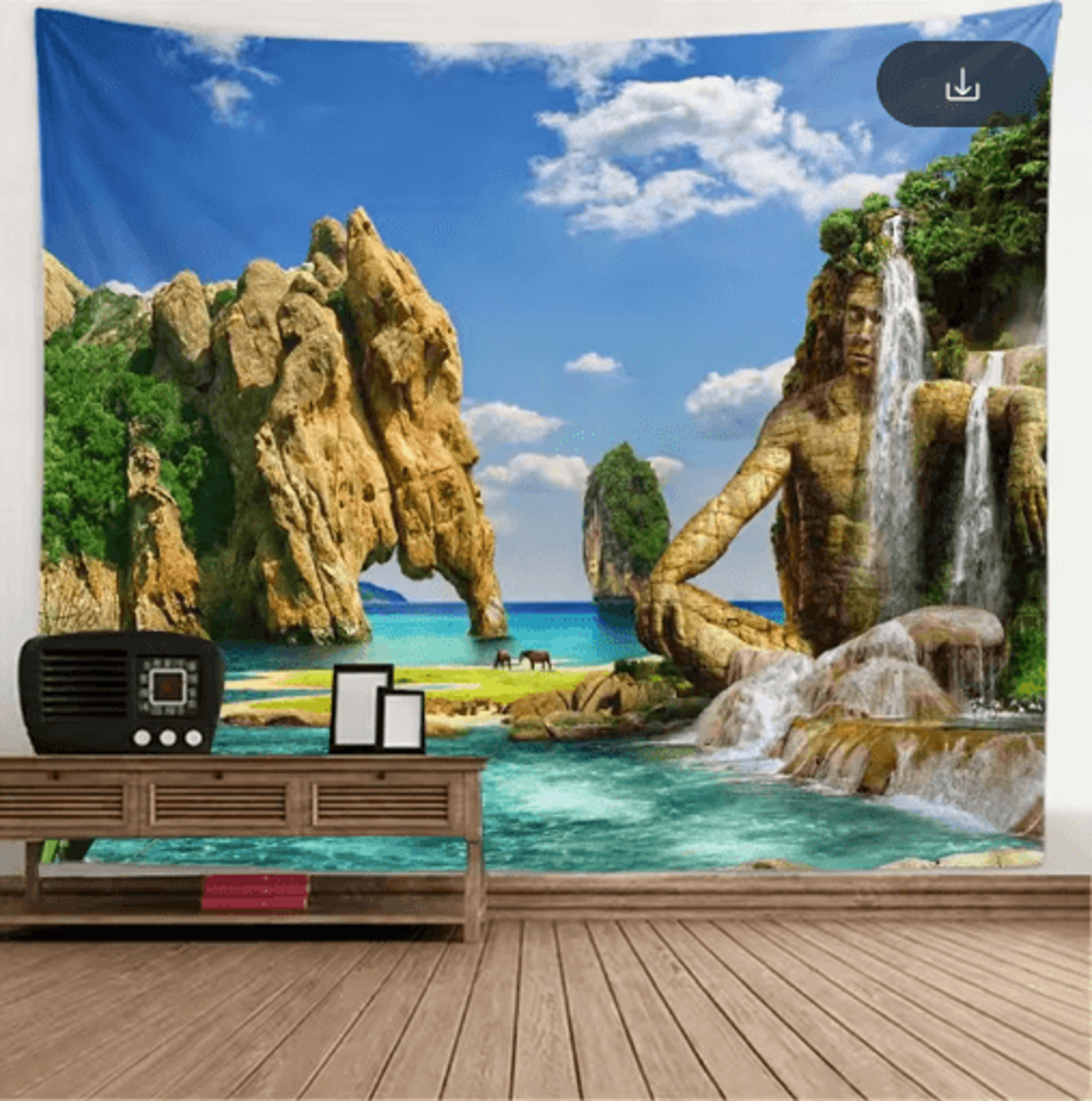 3D Window Scenery Tapestry Nature Wall Mural Background Decor 5