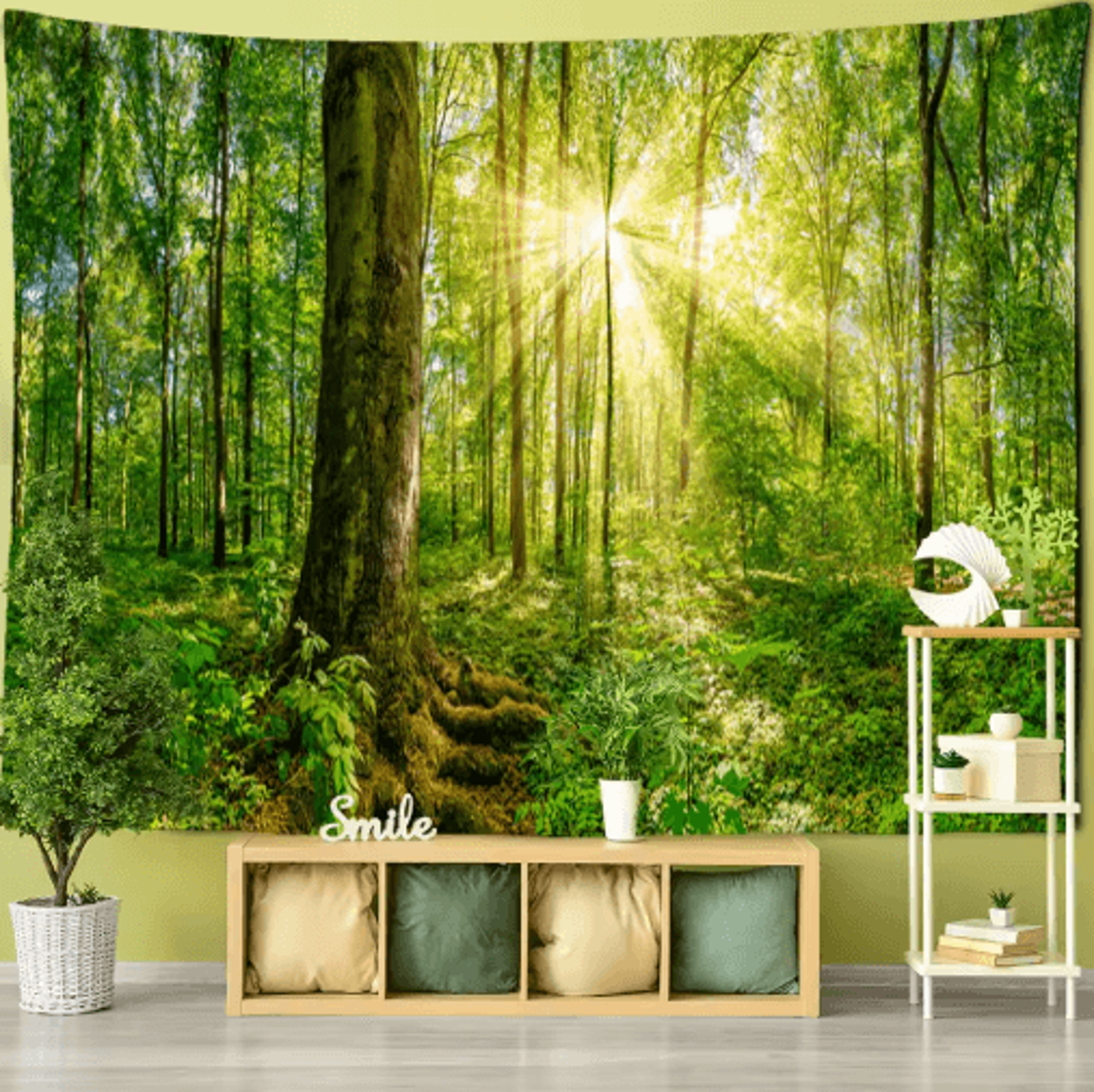 Towering Forest Tapestry  Bohemian Psychedelic Tree Wall Hanging 7
