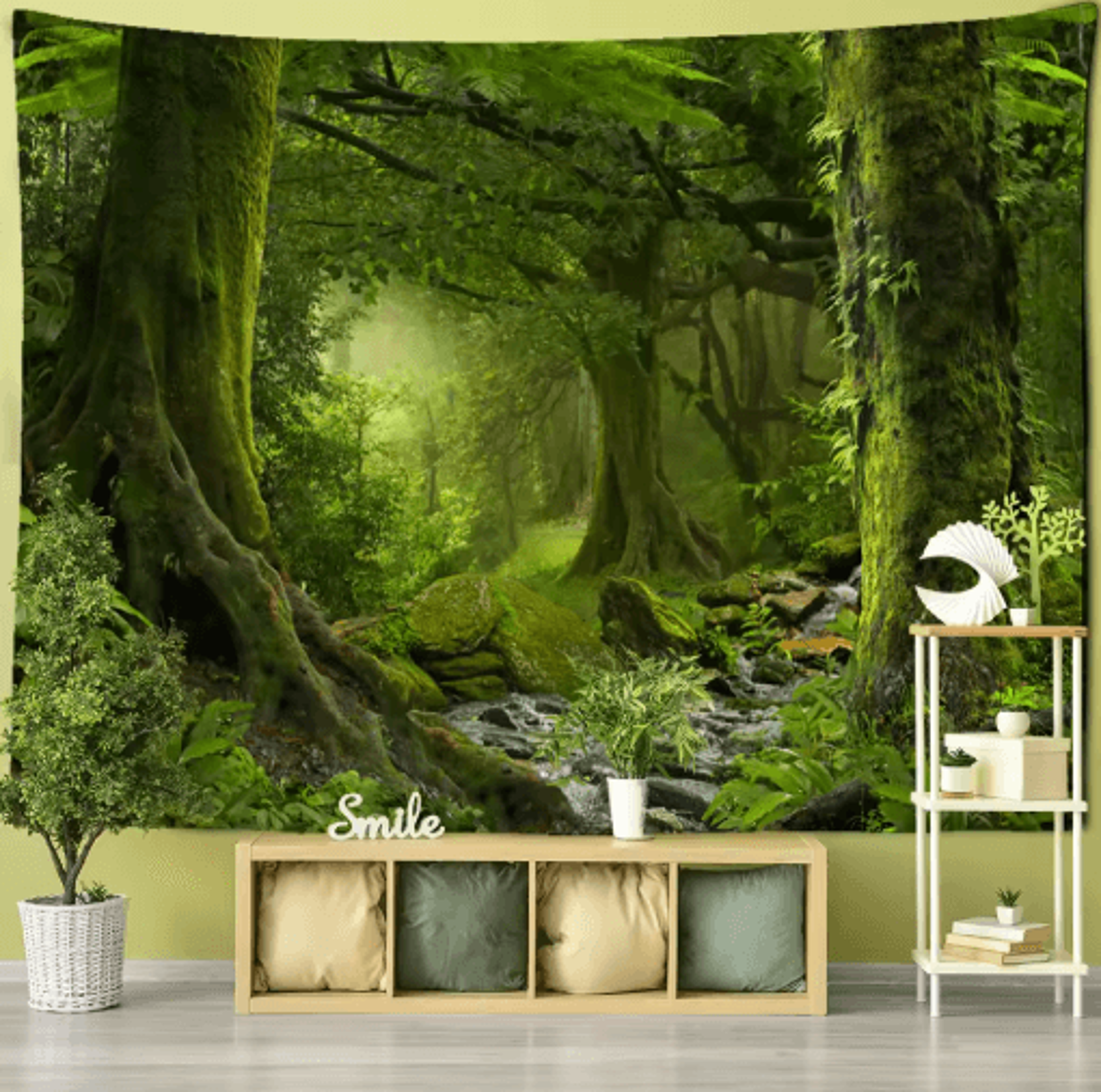 Towering Forest Tapestry  Bohemian Psychedelic Tree Wall Hanging 11