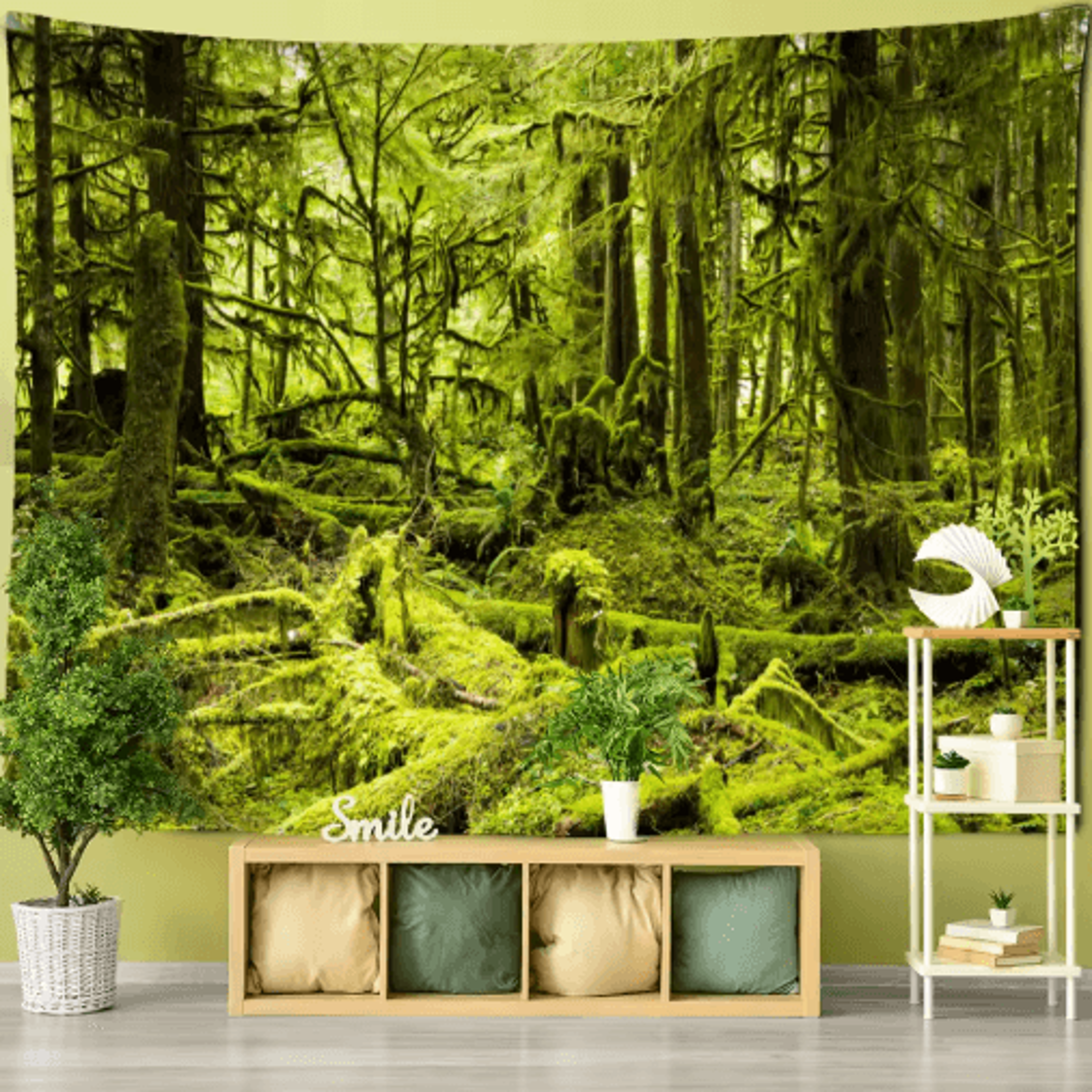Towering Forest Tapestry  Bohemian Psychedelic Tree Wall Hanging 14