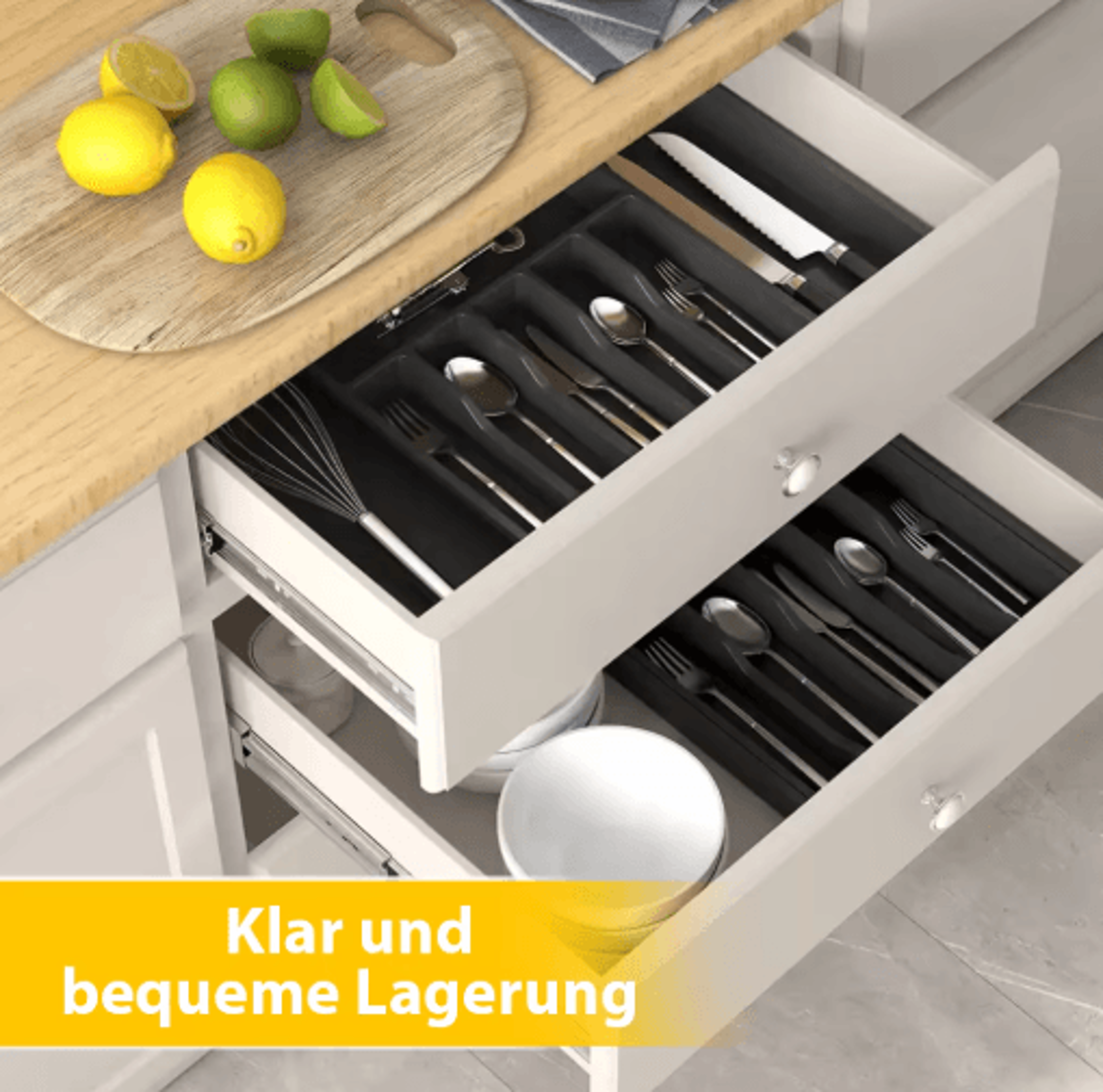 Expandable Kitchen Drawer Organizer  Adjustable Cutlery Storage Tray 5