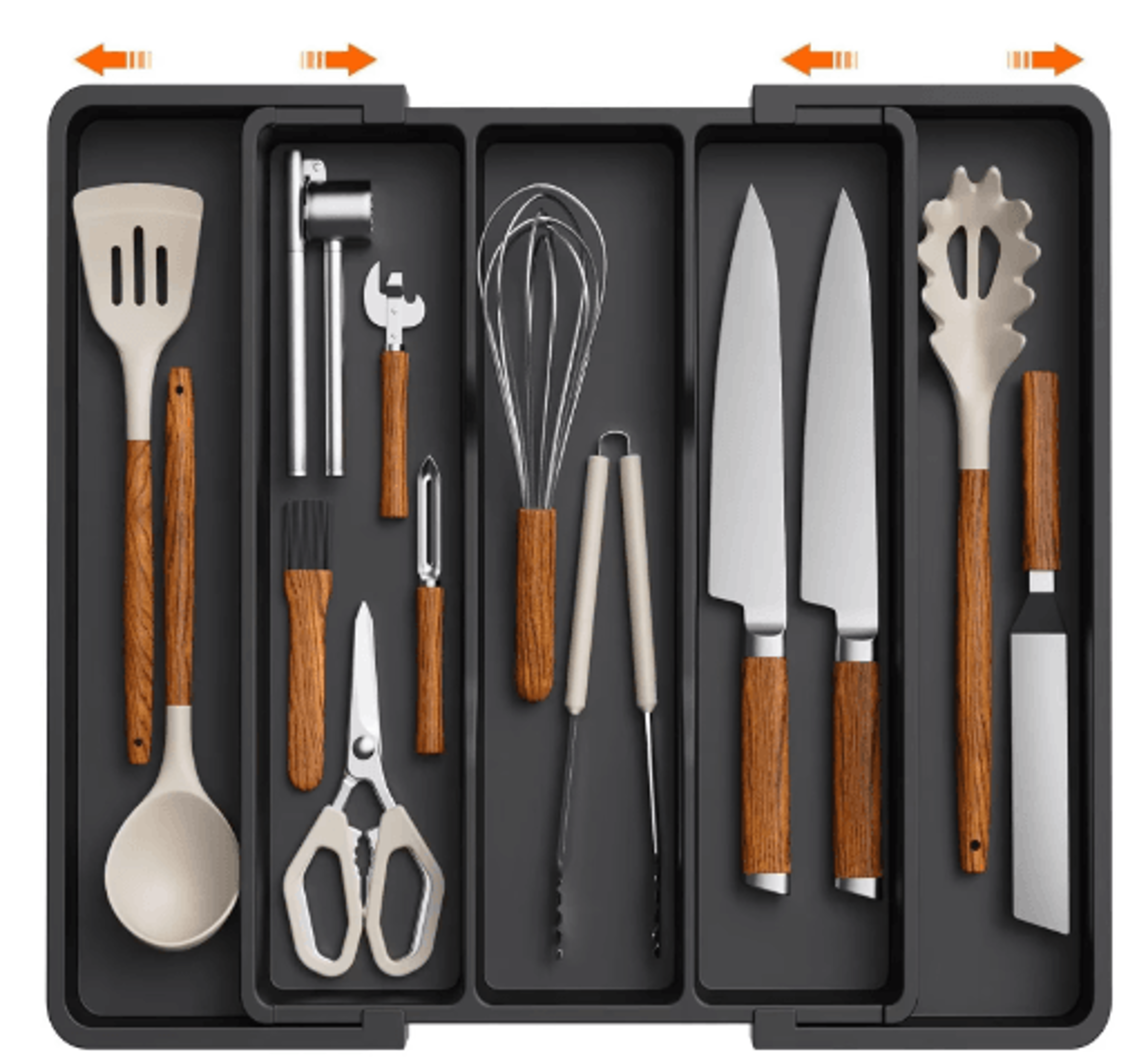 Expandable Silverware Drawer Organizer  Adjustable Utensil  Cutlery Tray 0