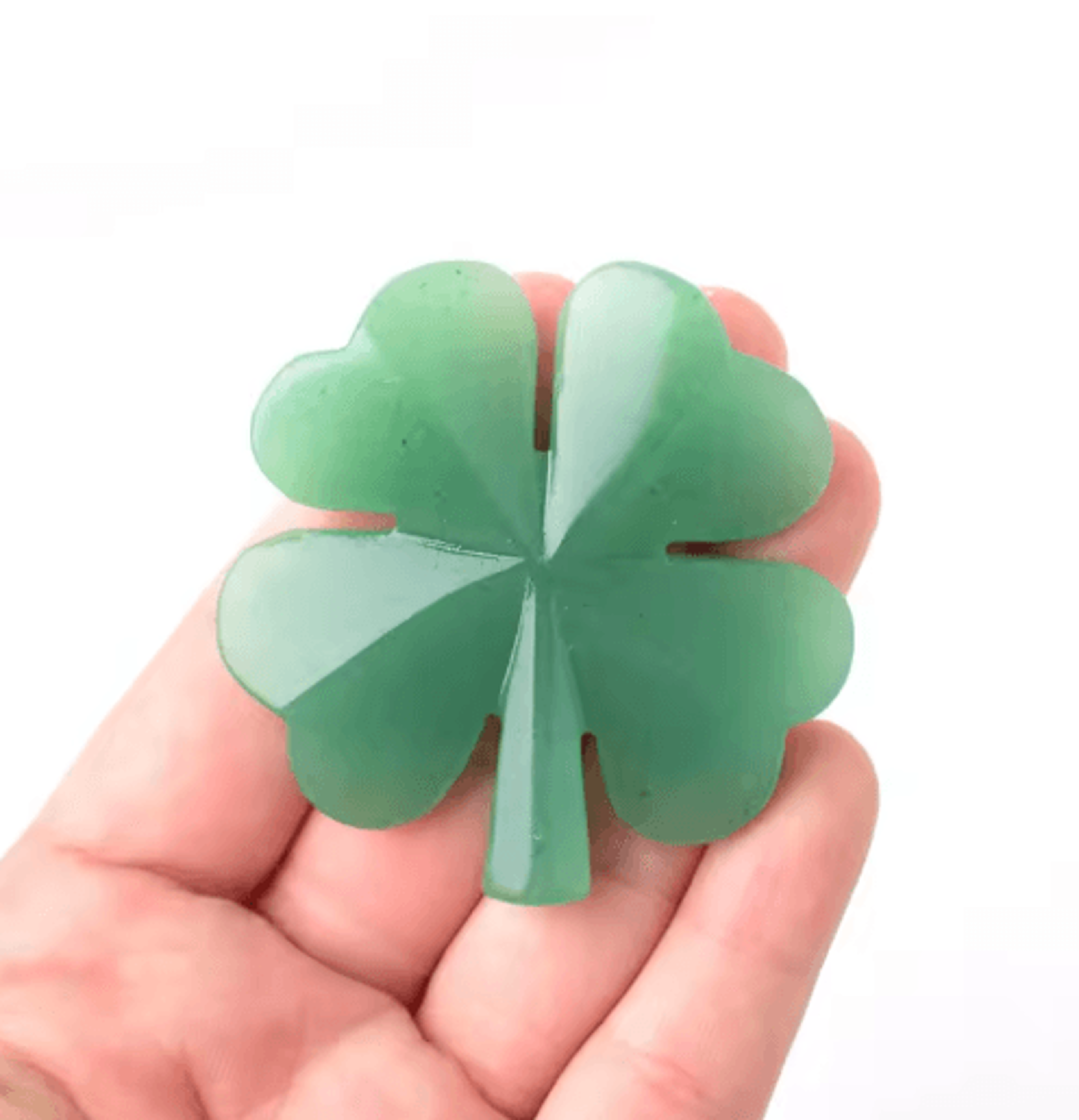 Aventurine Four Leaf Clover Figurine  Lucky Gemstone Tabletop Decor 1