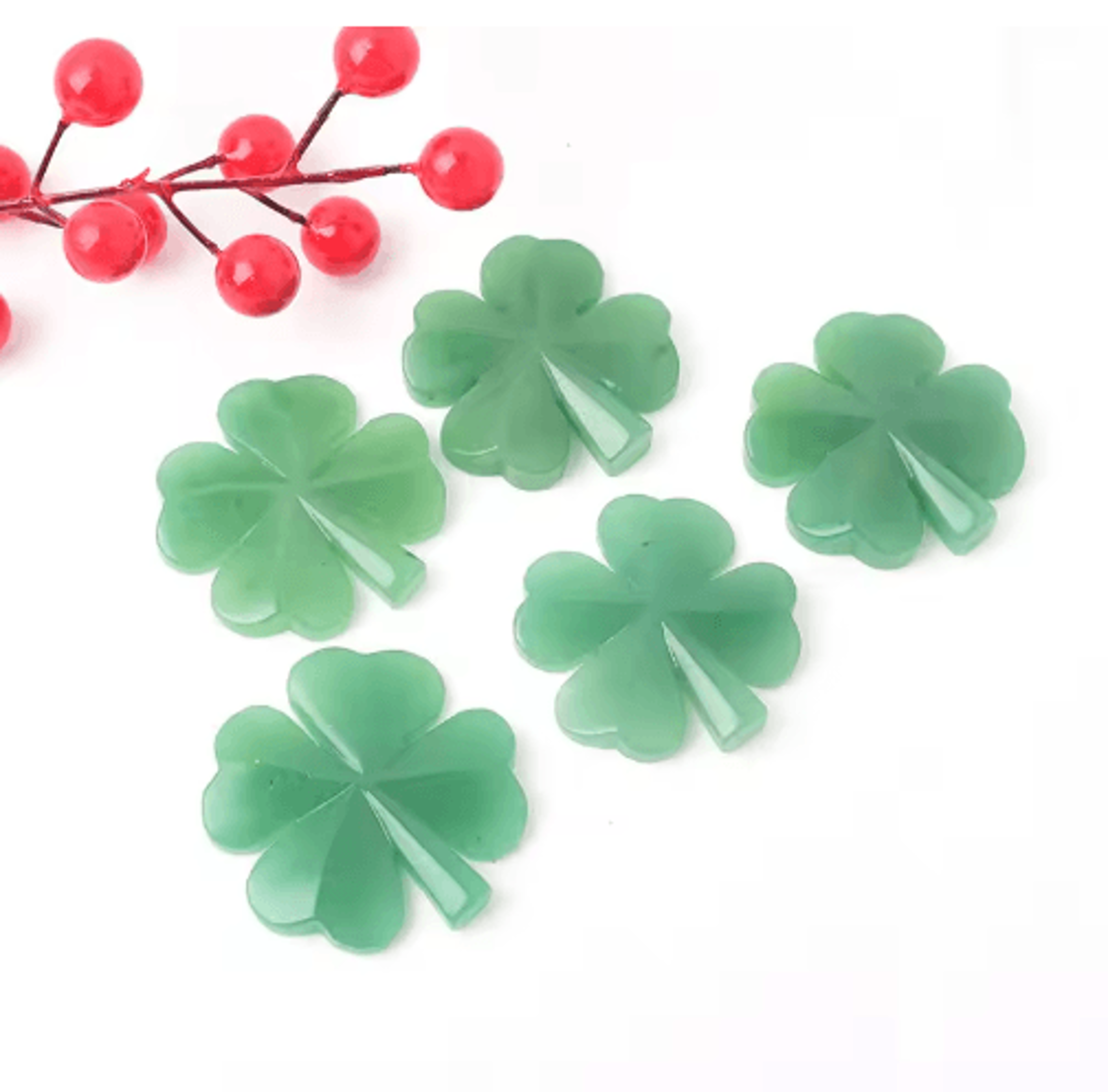Aventurine Four Leaf Clover Figurine  Lucky Gemstone Tabletop Decor 3