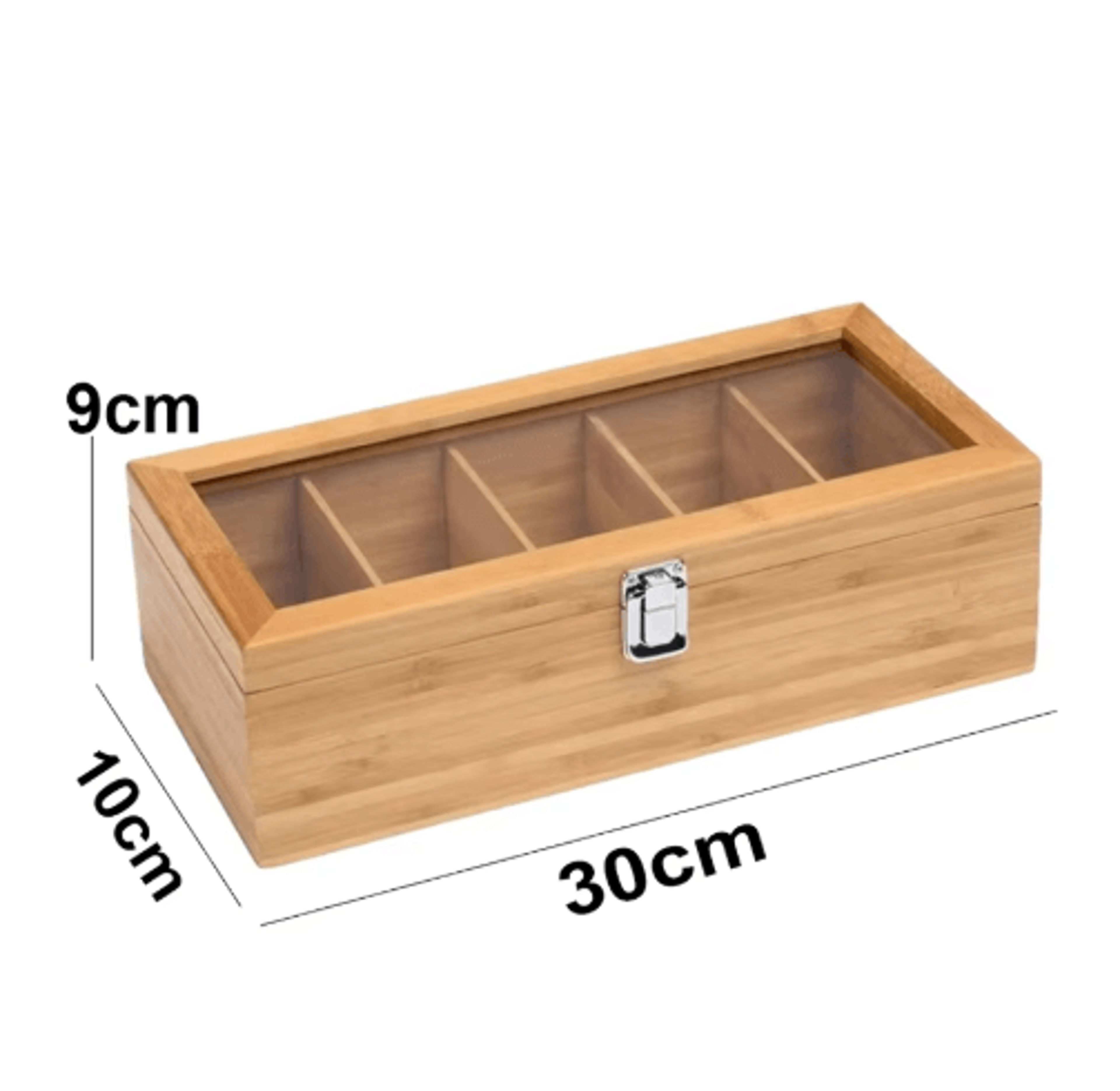 Bamboo Tea Bag Storage Box  5Compartment Organizer For Tea  Spices 3
