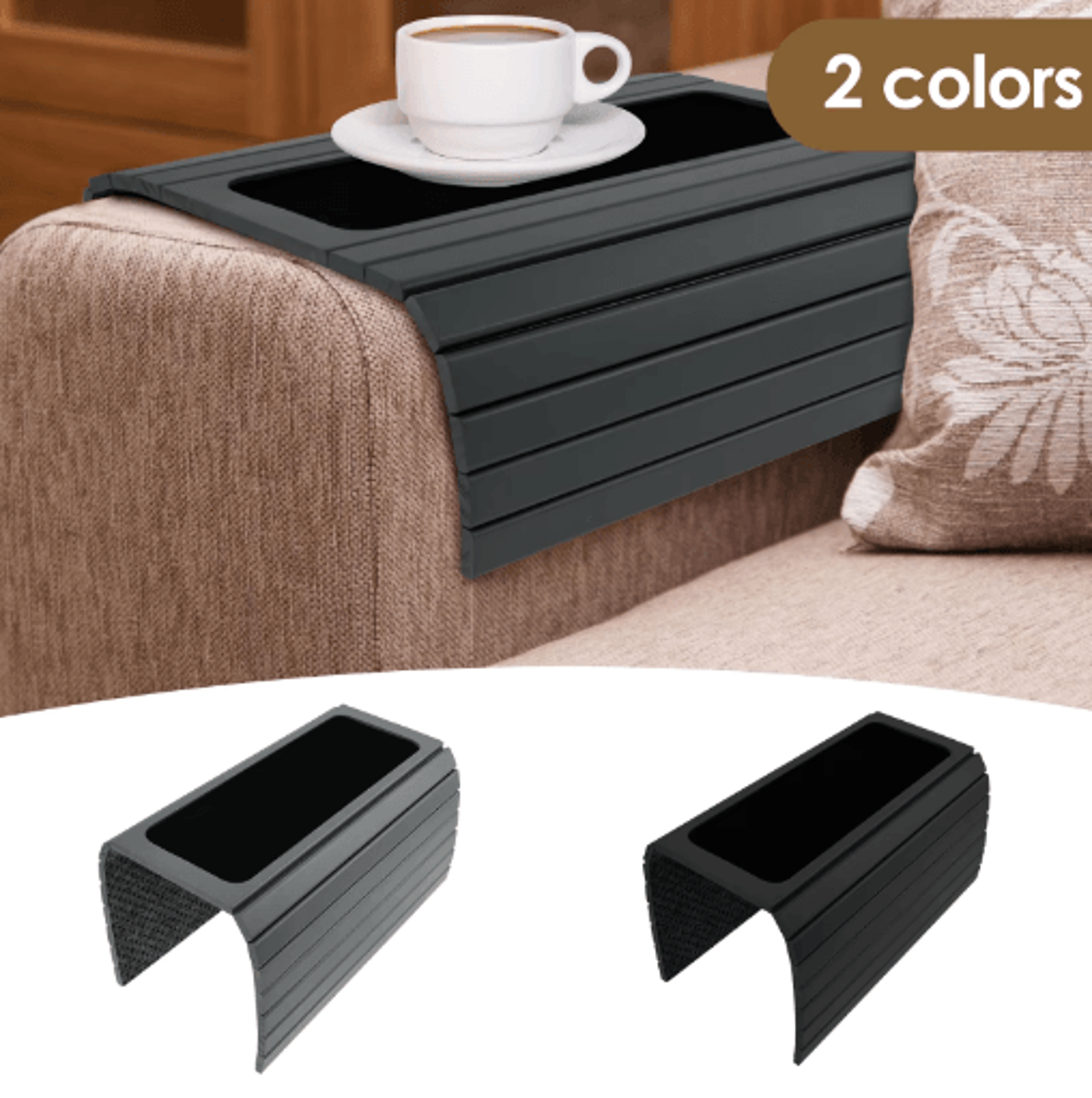 Folding Sofa Arm Tray Table  Sturdy Couch Armrest Organizer 14