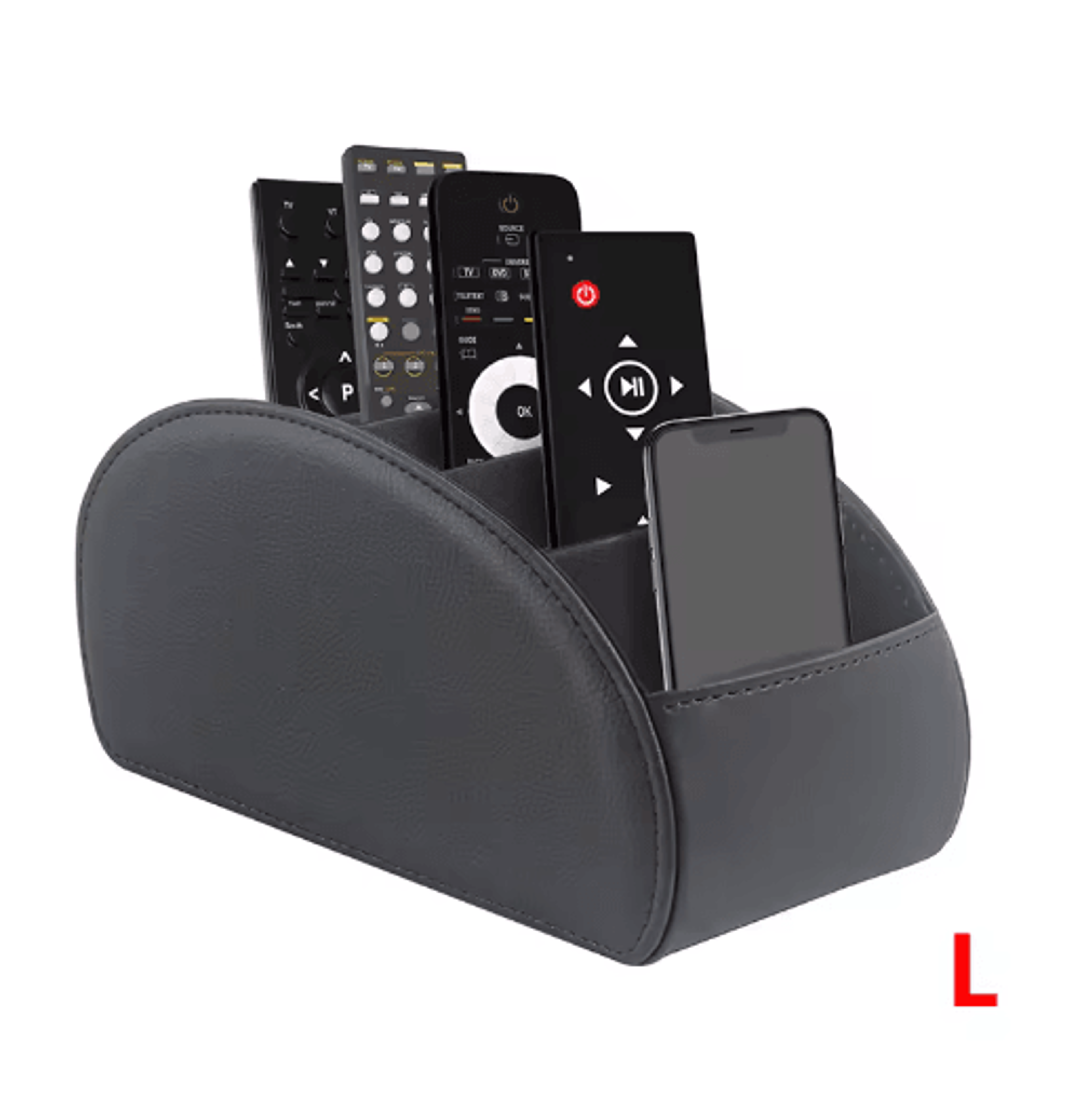 LMETJMA PU Leather Remote Control Holder 5 Compartment Desktop Organizer 1