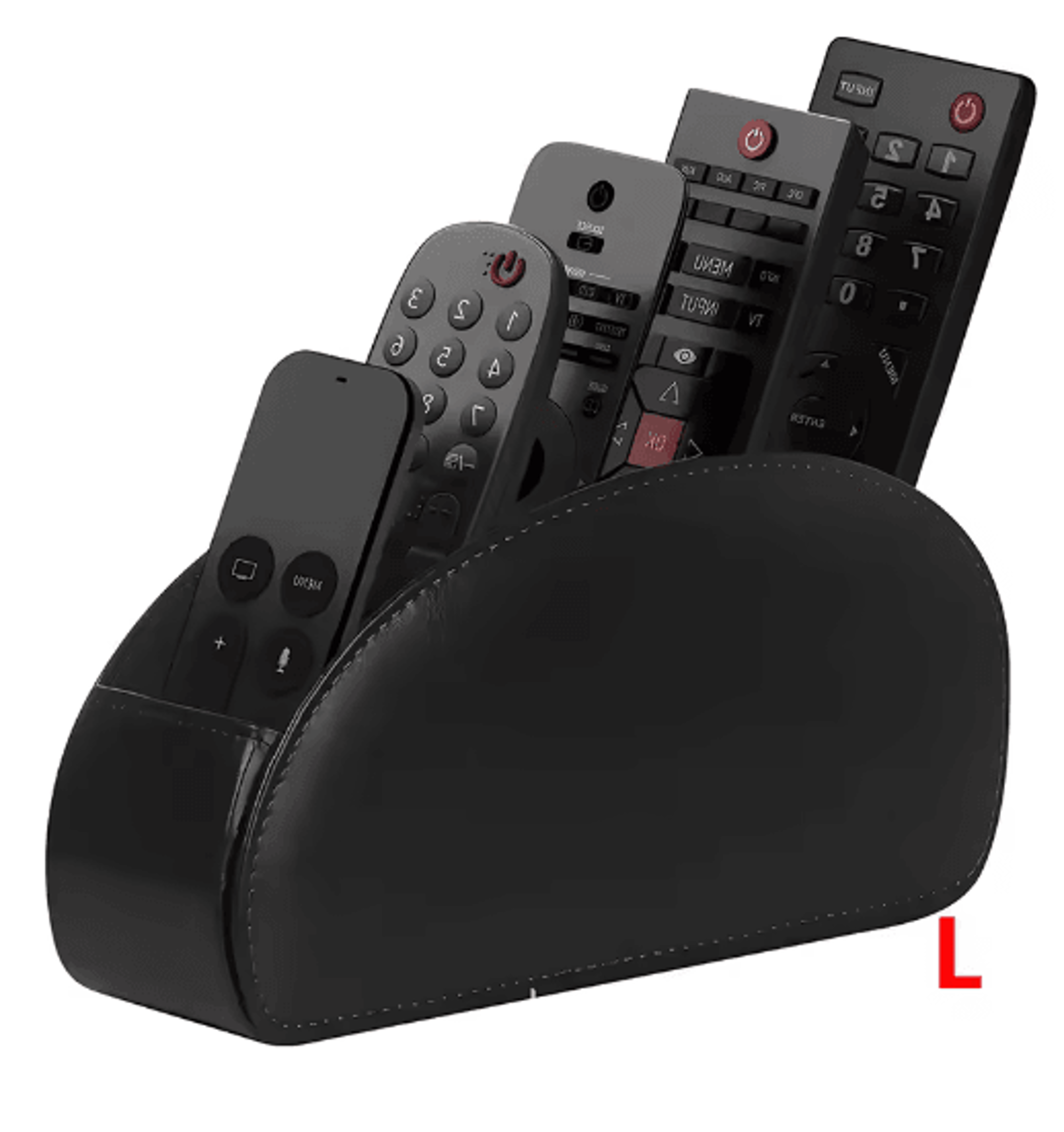 LMETJMA PU Leather Remote Control Holder 5 Compartment Desktop Organizer 3