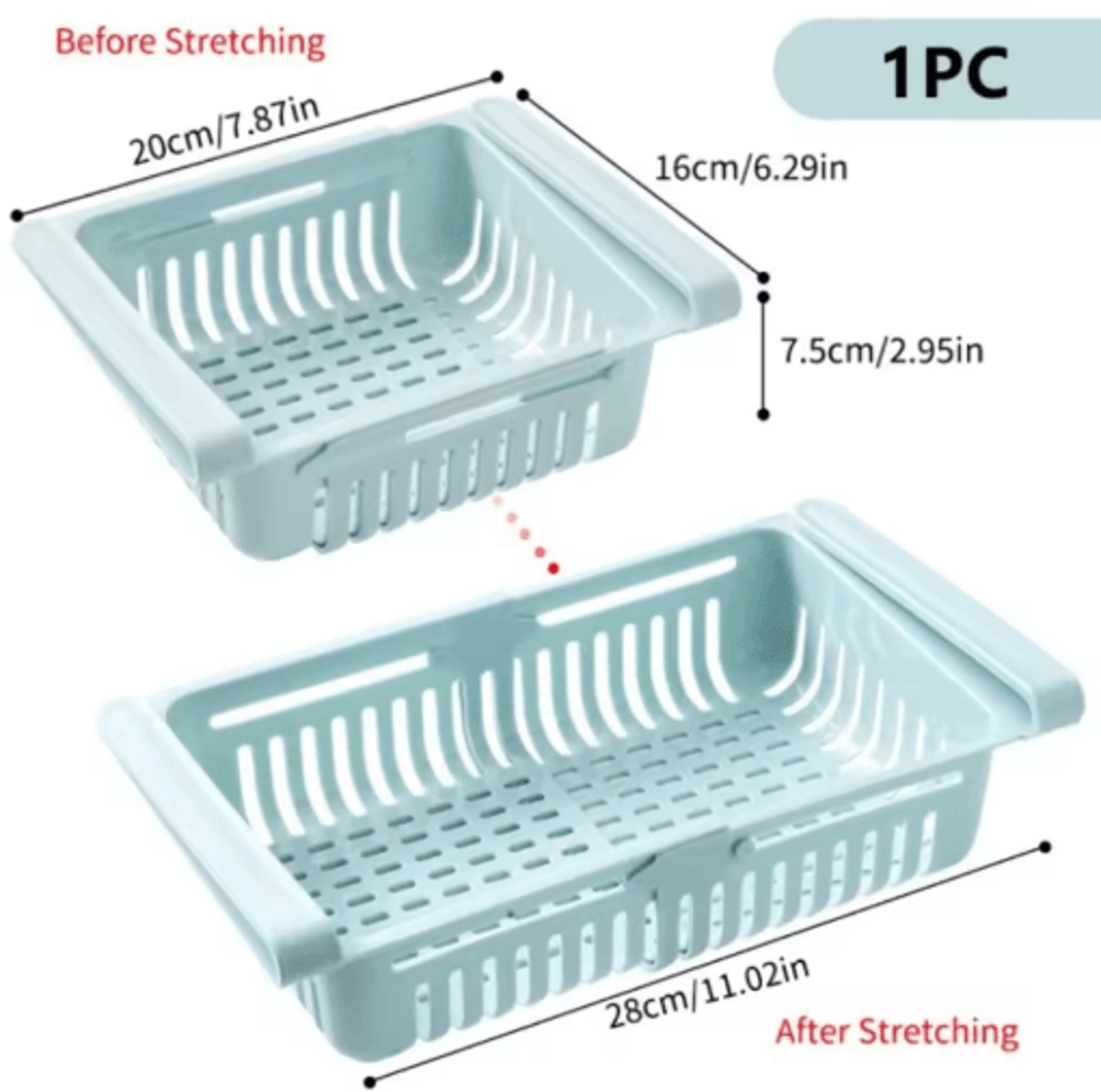 PullOut Refrigerator Drawer Organizer  UnderShelf Fridge Storage Tray 1