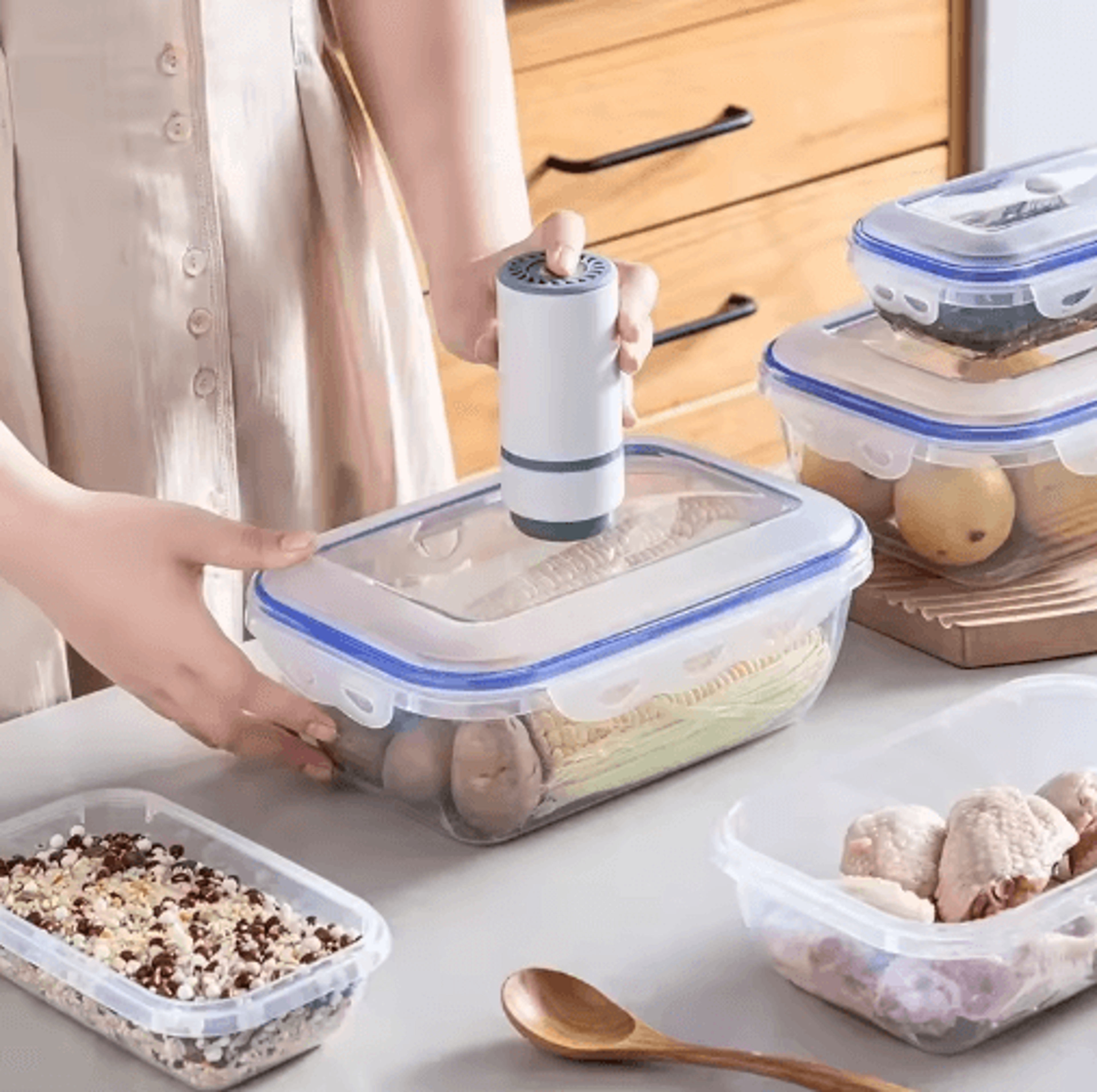 vacuum food storage container – airtight fridge organizer & fresh-keeping box