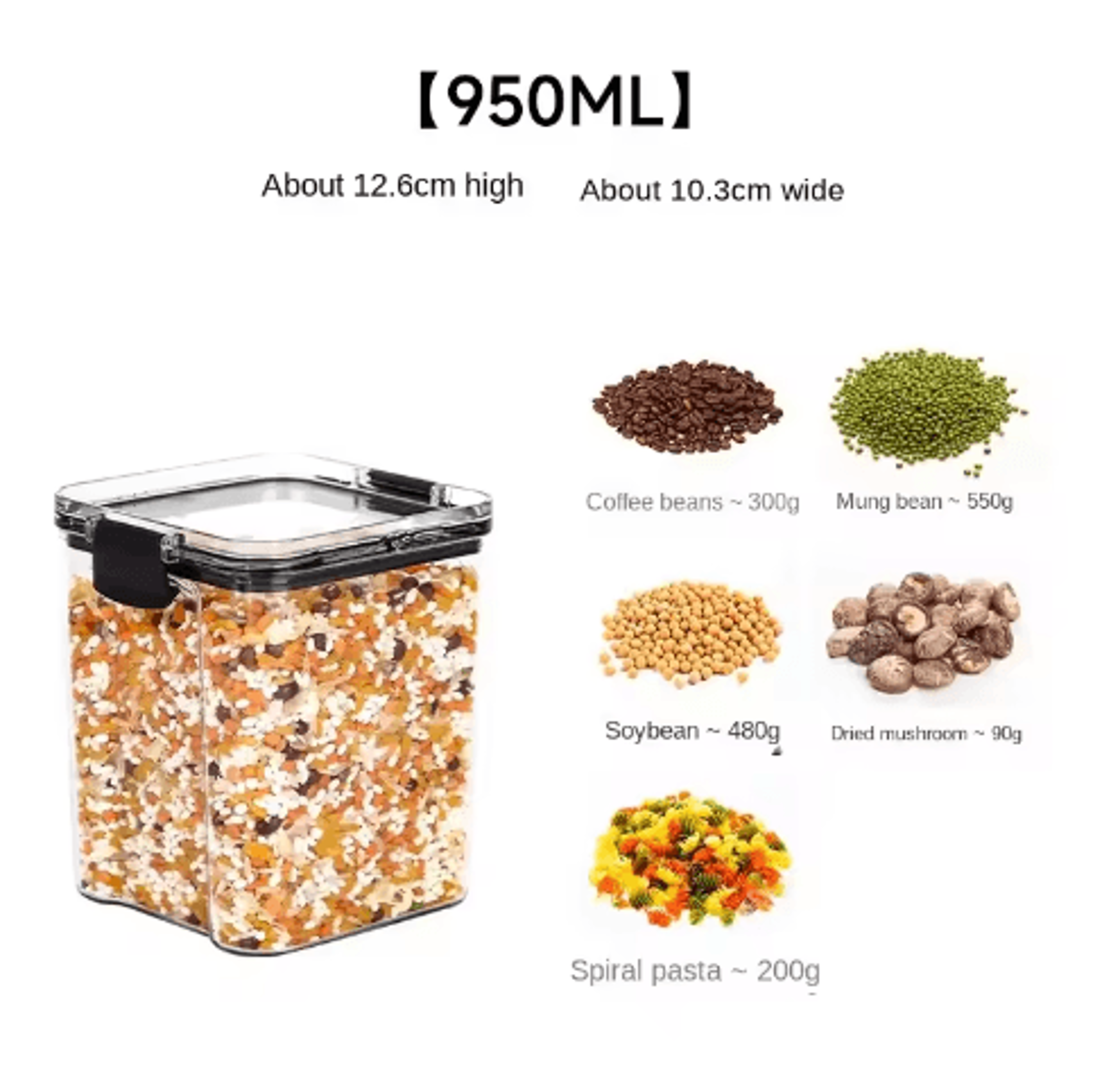 5Piece Airtight Food Storage Container Set  Stackable Kitchen Organizer Jars 10