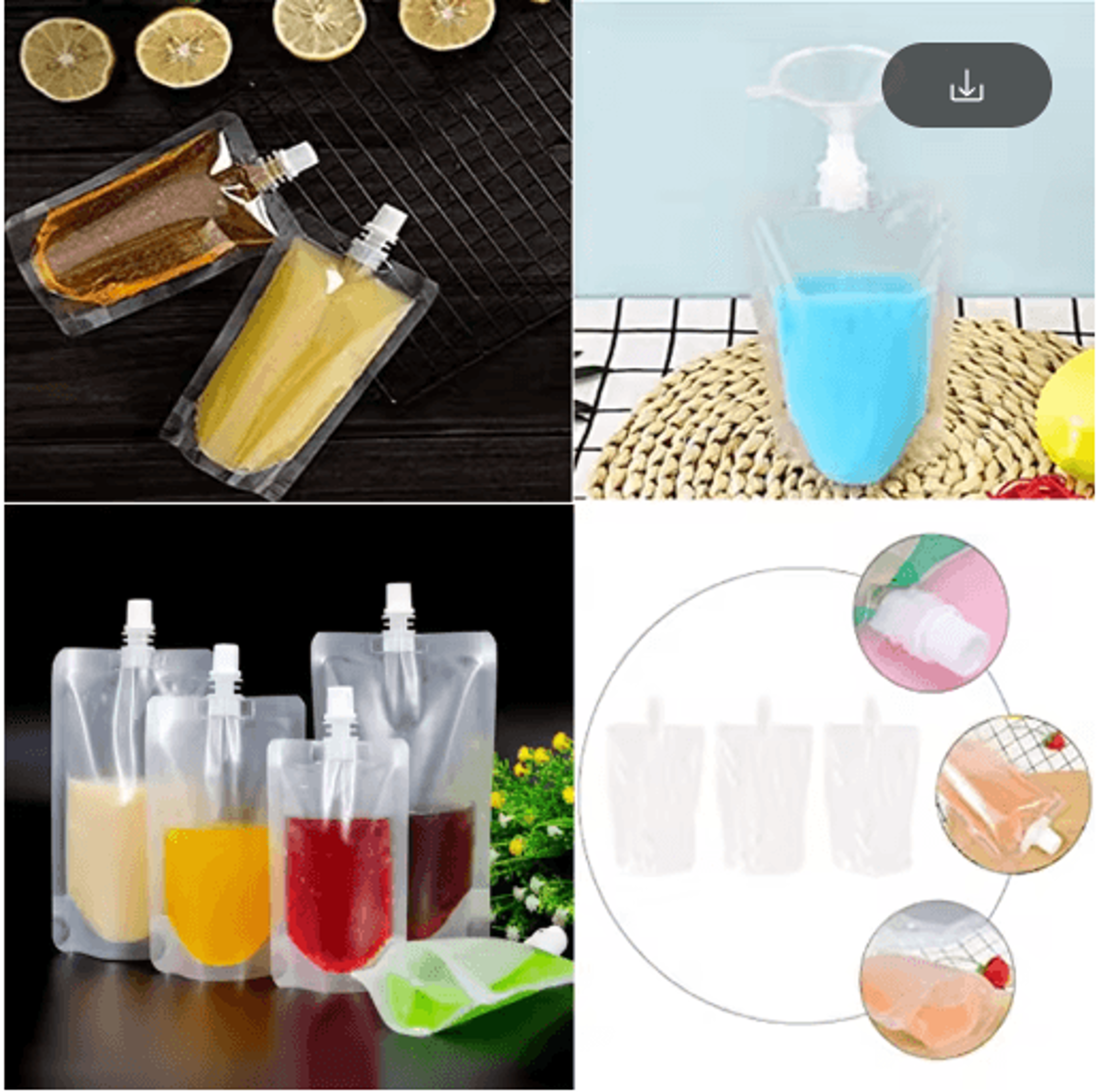 reusable drink pouch with spout – portable juice & beverage storage bags