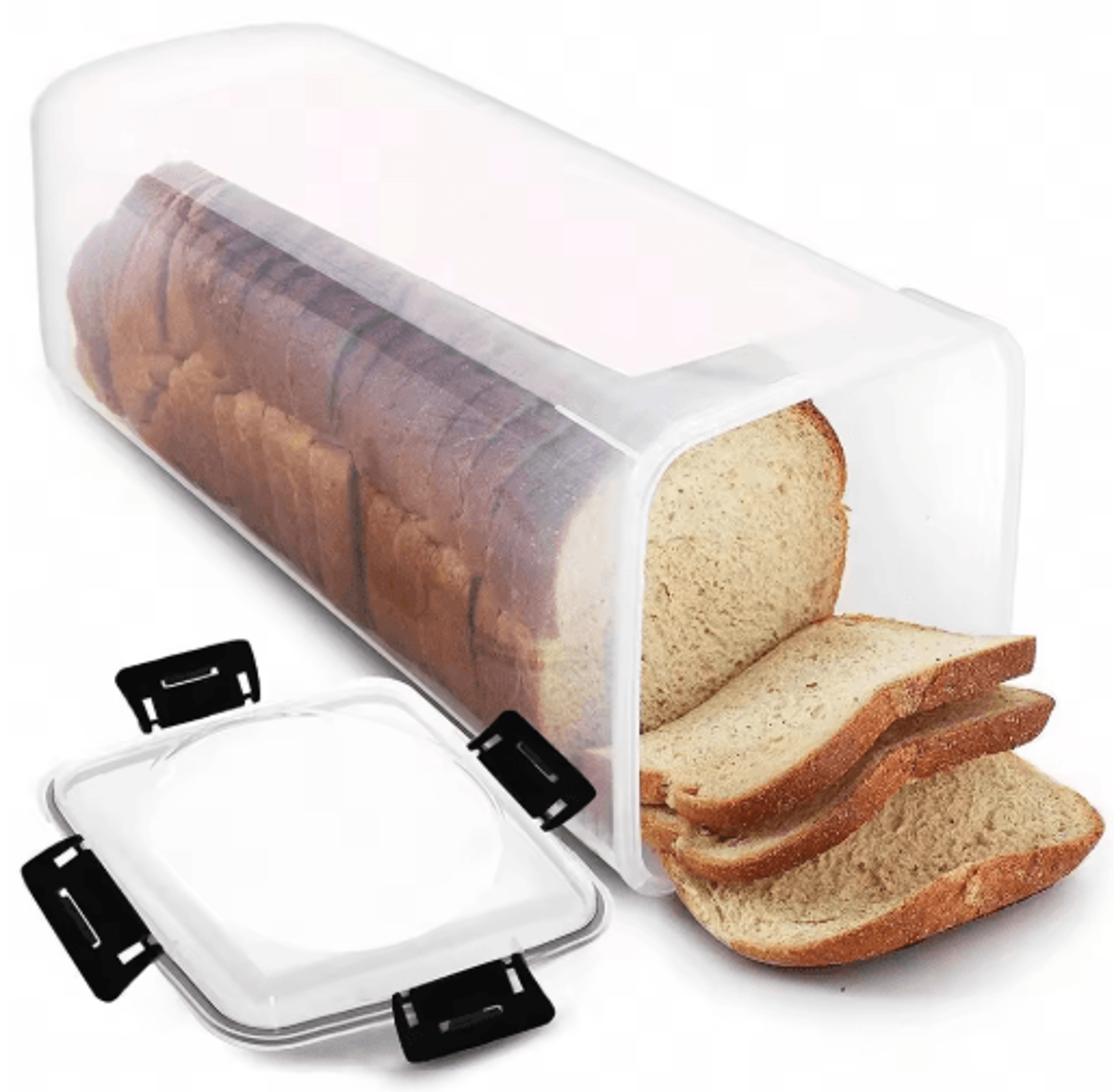 Clear Airtight Bread Loaf Container With Lid  Fresh Bread Storage Box 0