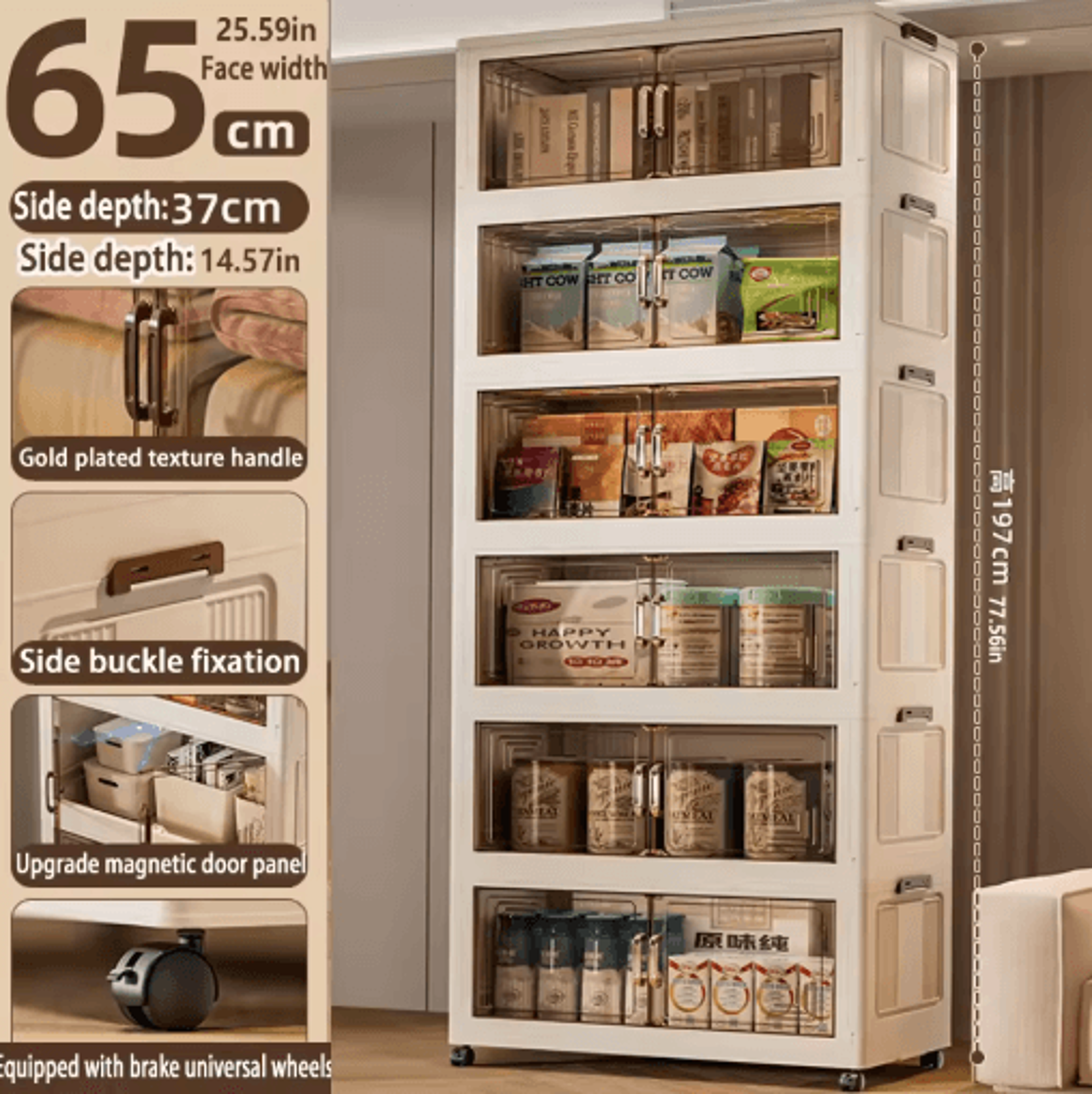 Multifunction Folding Storage Cabinet Dustproof Portable Wardrobe Organizer 7