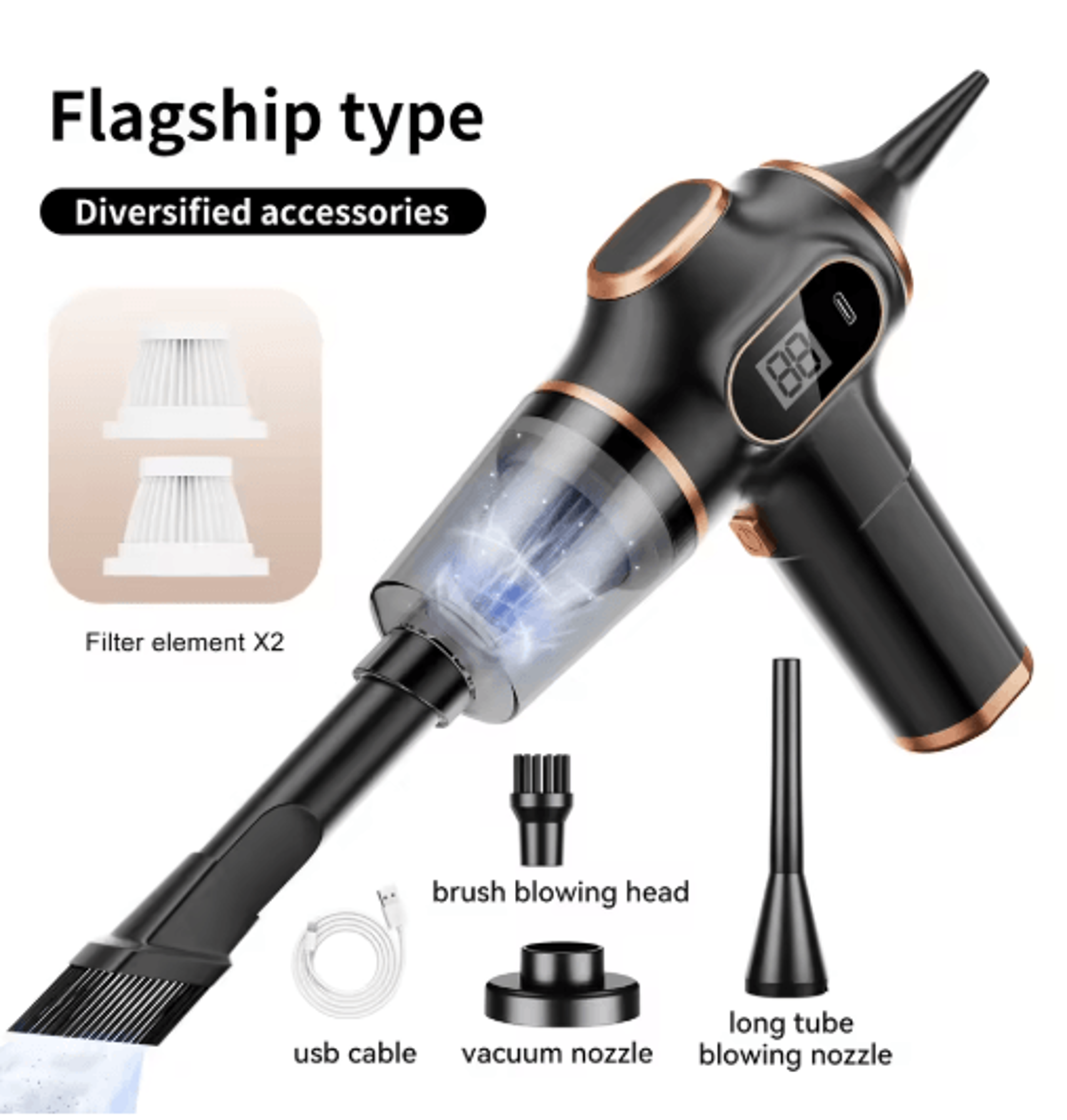 Wireless Mini Handheld Vacuum Cleaner High Power Portable Car  Home Cleaner 2