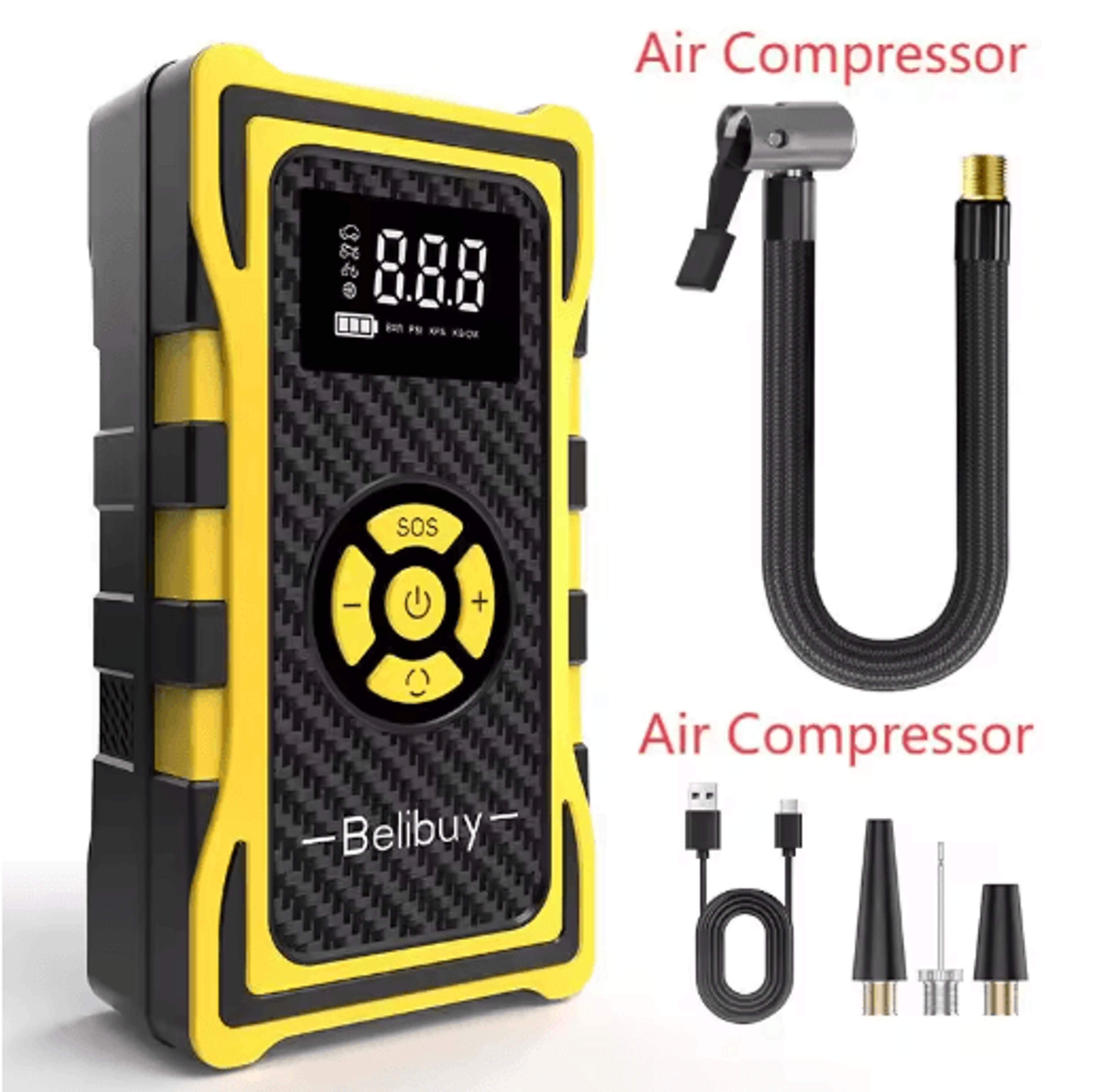 Portable 150 PSI Car Jump Starter  Air Compressor Multi Function Emergency Power Kit 1