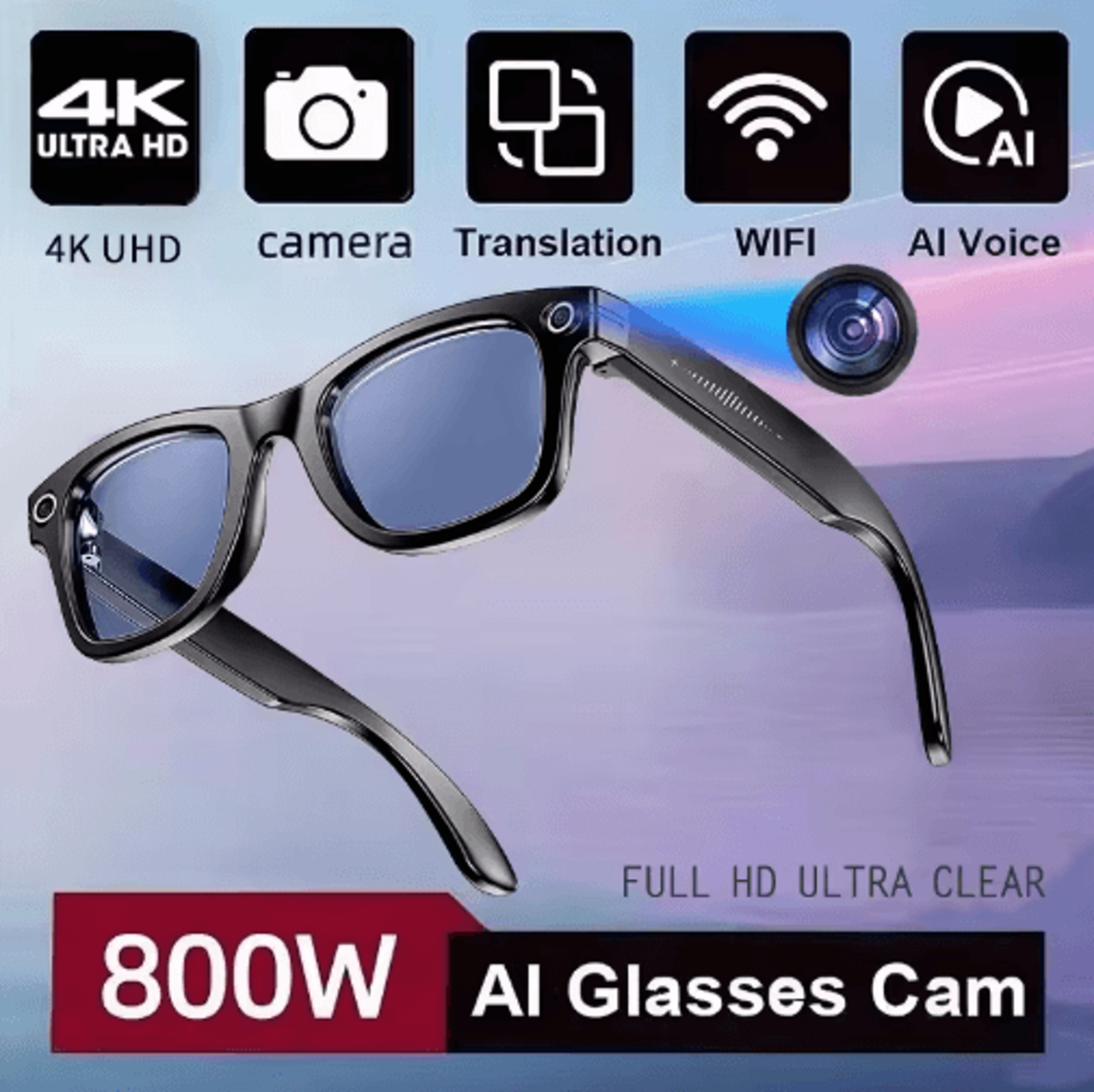 AI Smart Camera Glasses  Translation Video Recording  Smart Sunglasses 4