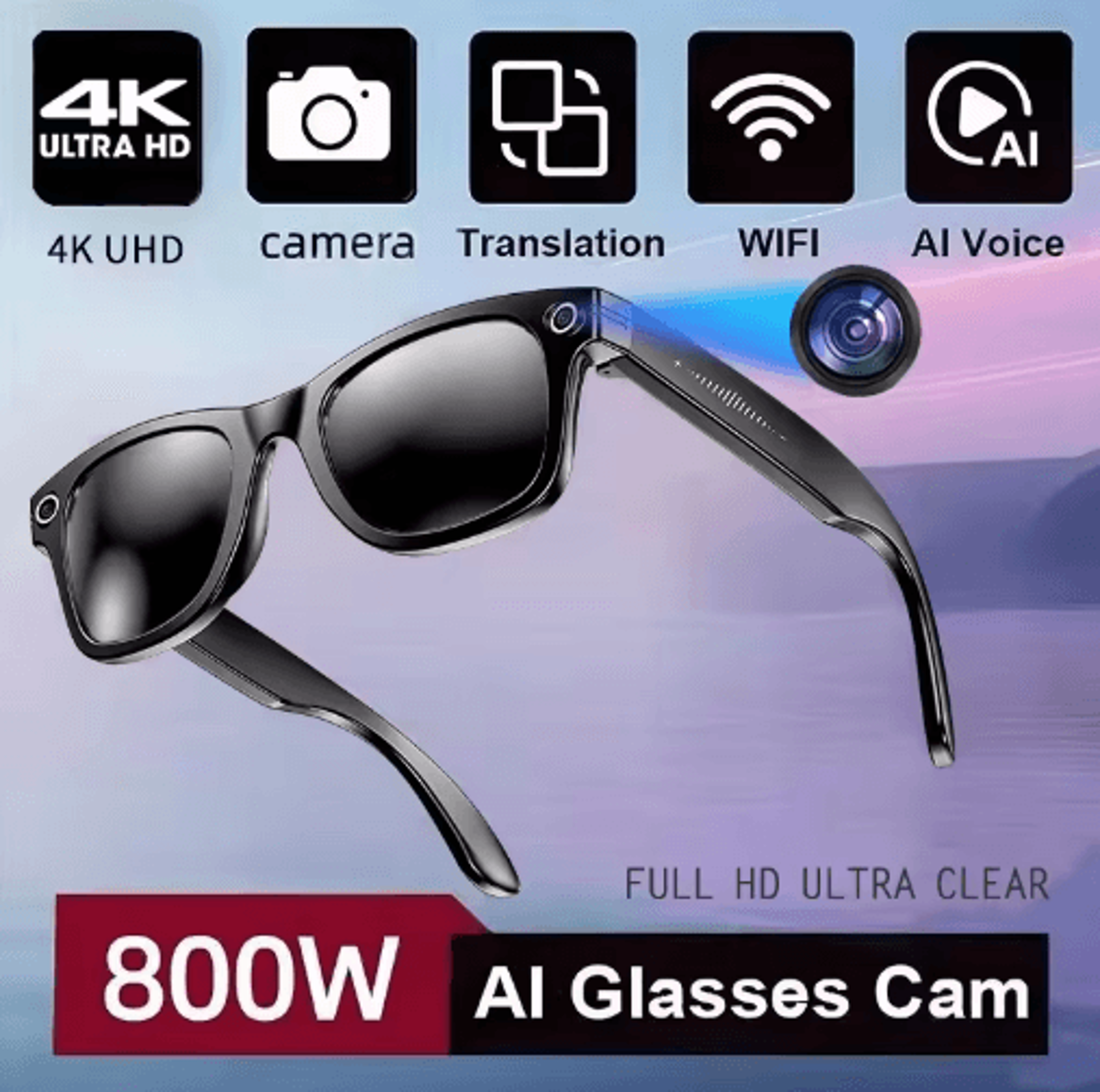 AI Smart Camera Glasses  Translation Video Recording  Smart Sunglasses 5