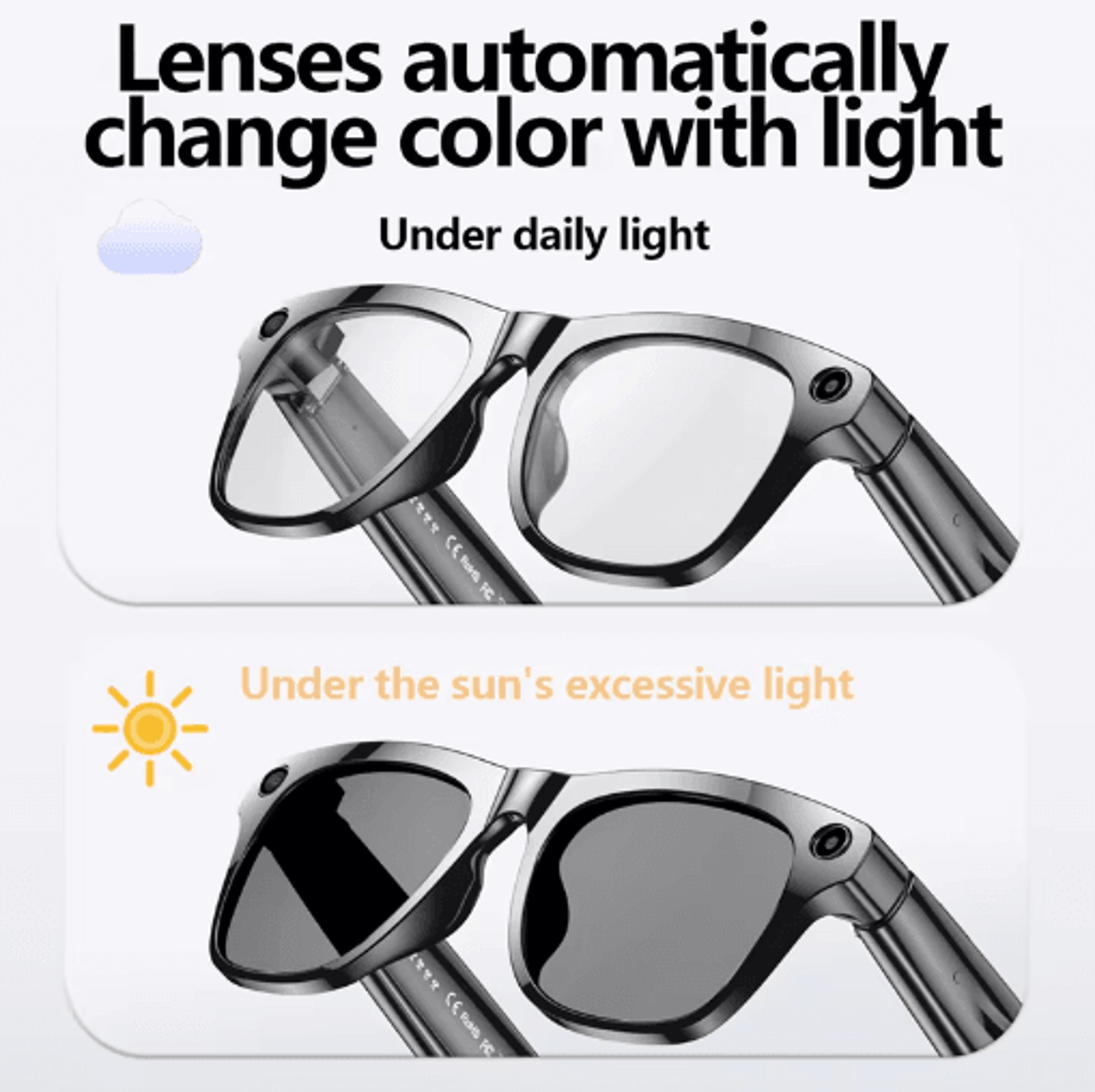 VisionX AI Smart Camera Glasses HD Video Translation  Bluetooth Call Sunglasses 10