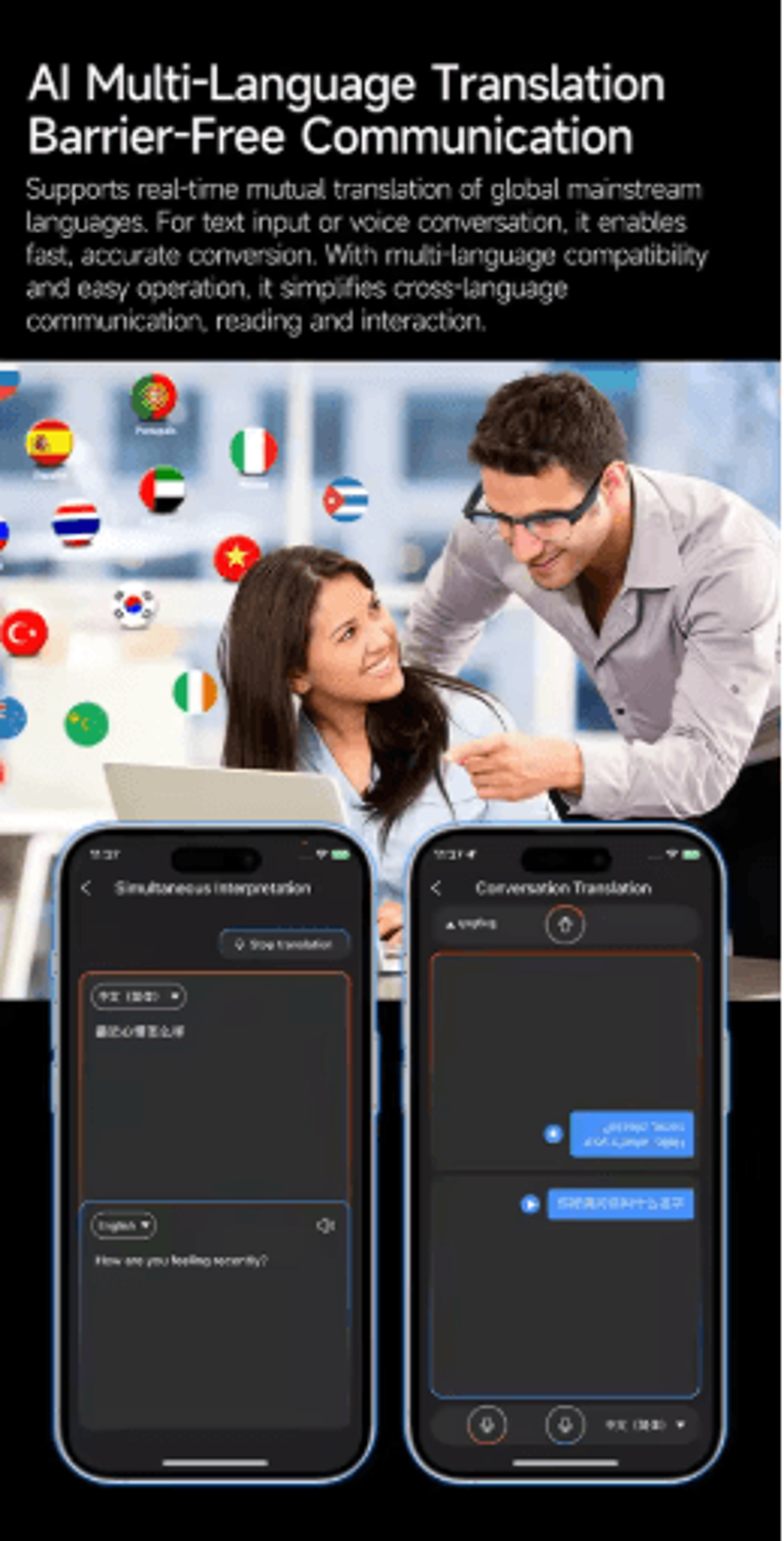 VisionTranslate Pro 4K AI Smart Glasses Camera Translation  Bluetooth Call Wearable 4