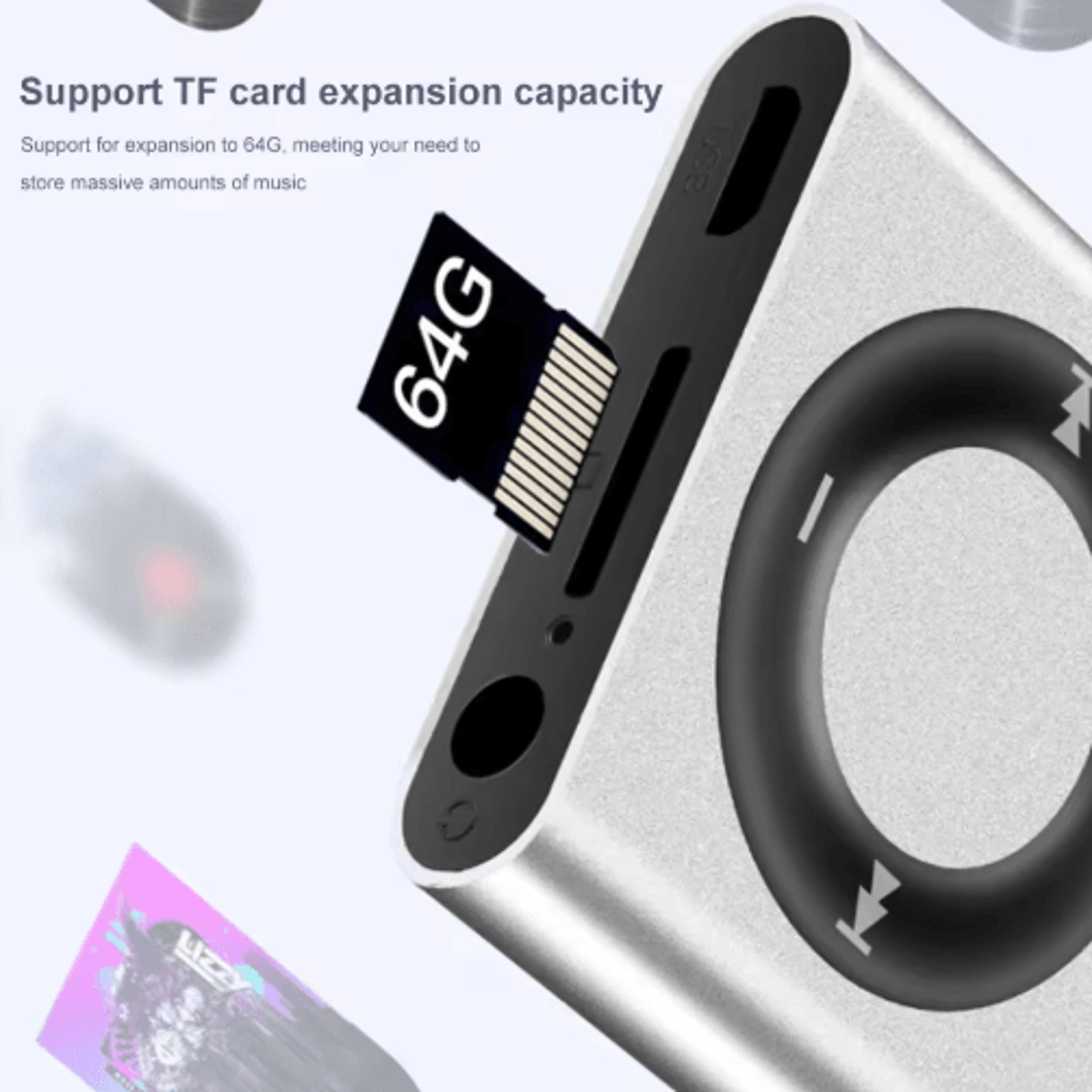 Mini Metal MP3 Player With Speaker  Portable Touch Control Music Player With Expandable Storage For 14