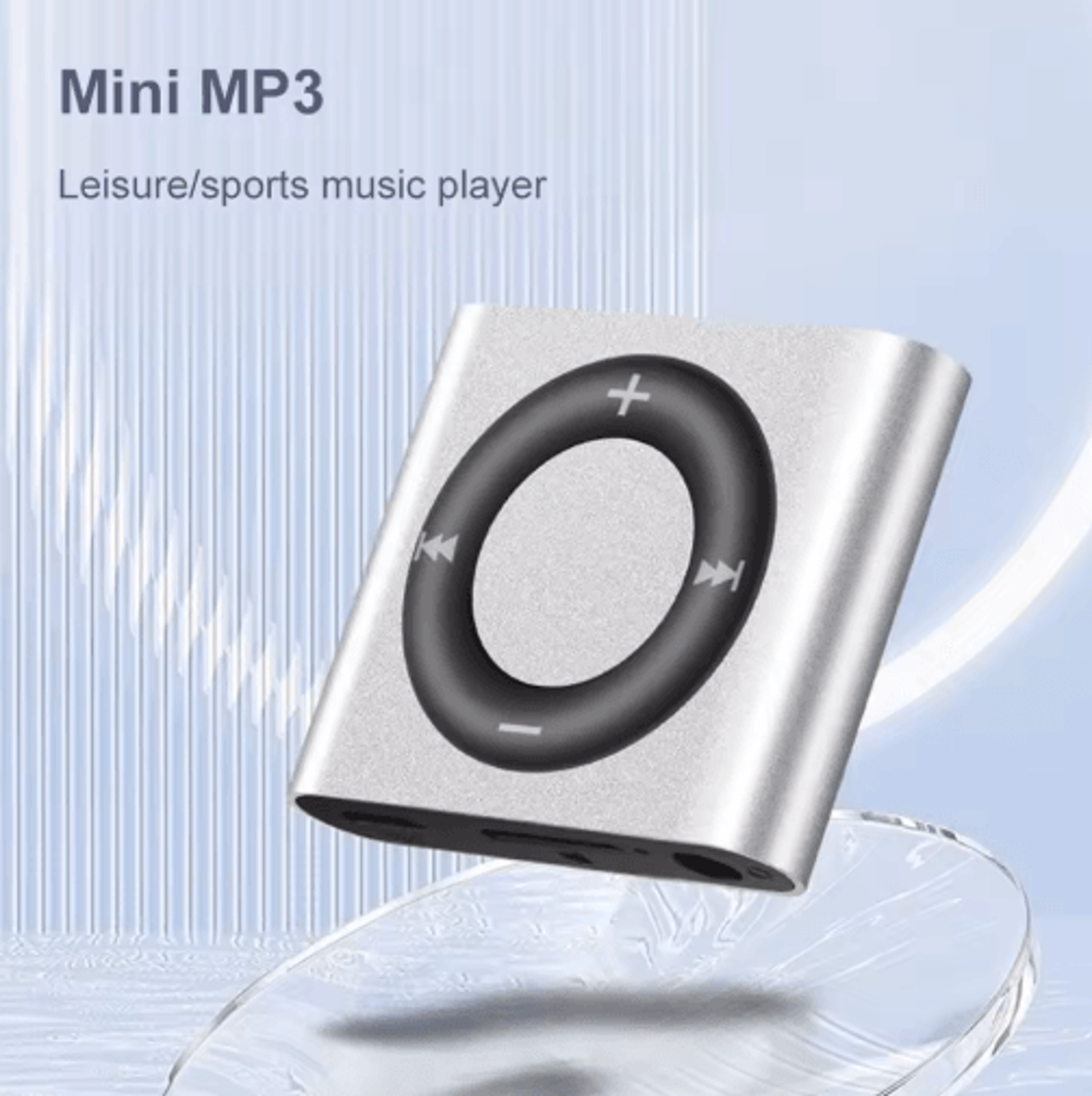 Mini Metal MP3 Player With Speaker  Portable Touch Control Music Player With Expandable Storage For 15