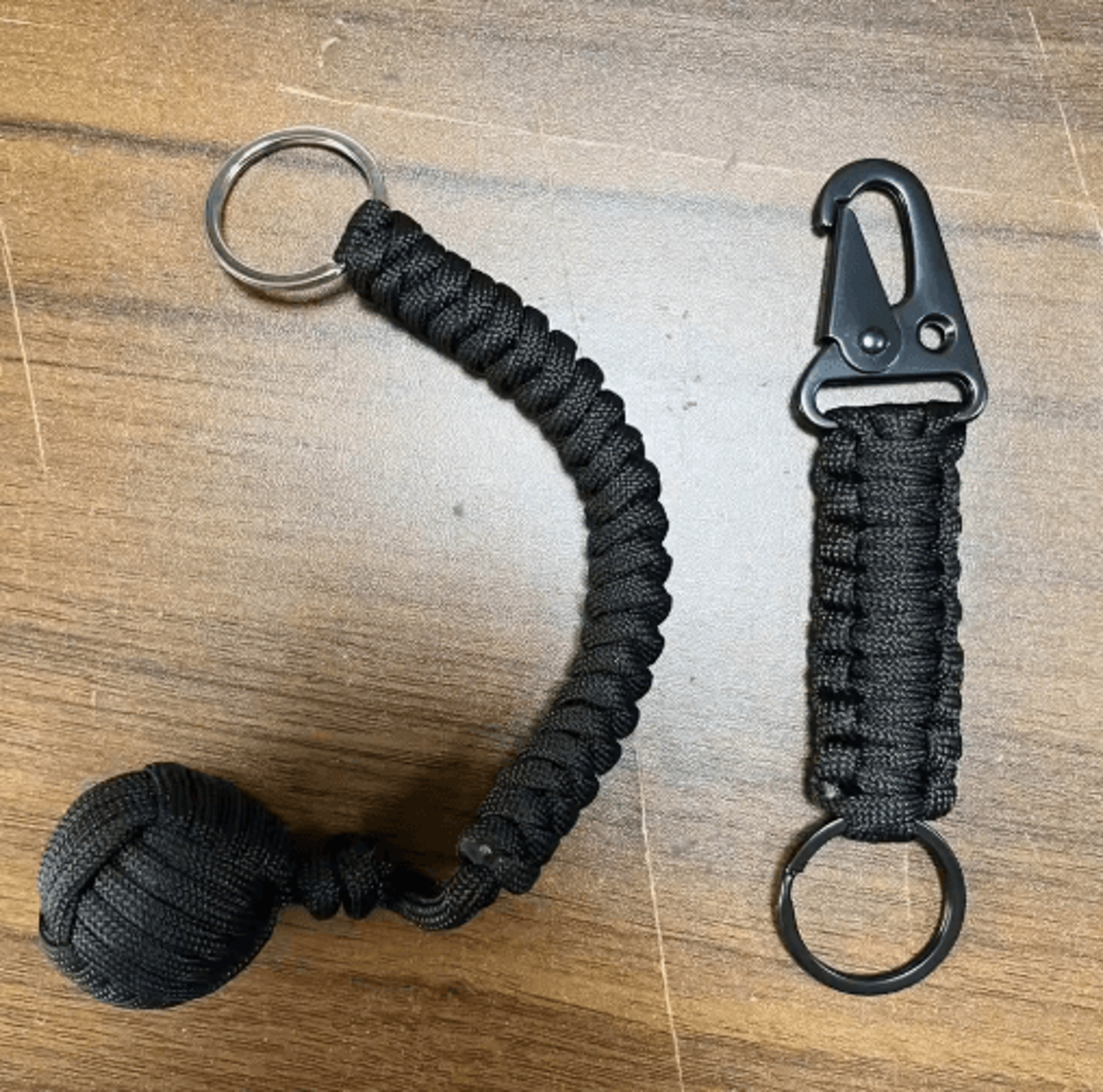 Outdoor Monkey Fist Steel Ball Survival Keychain With Lanyard 4