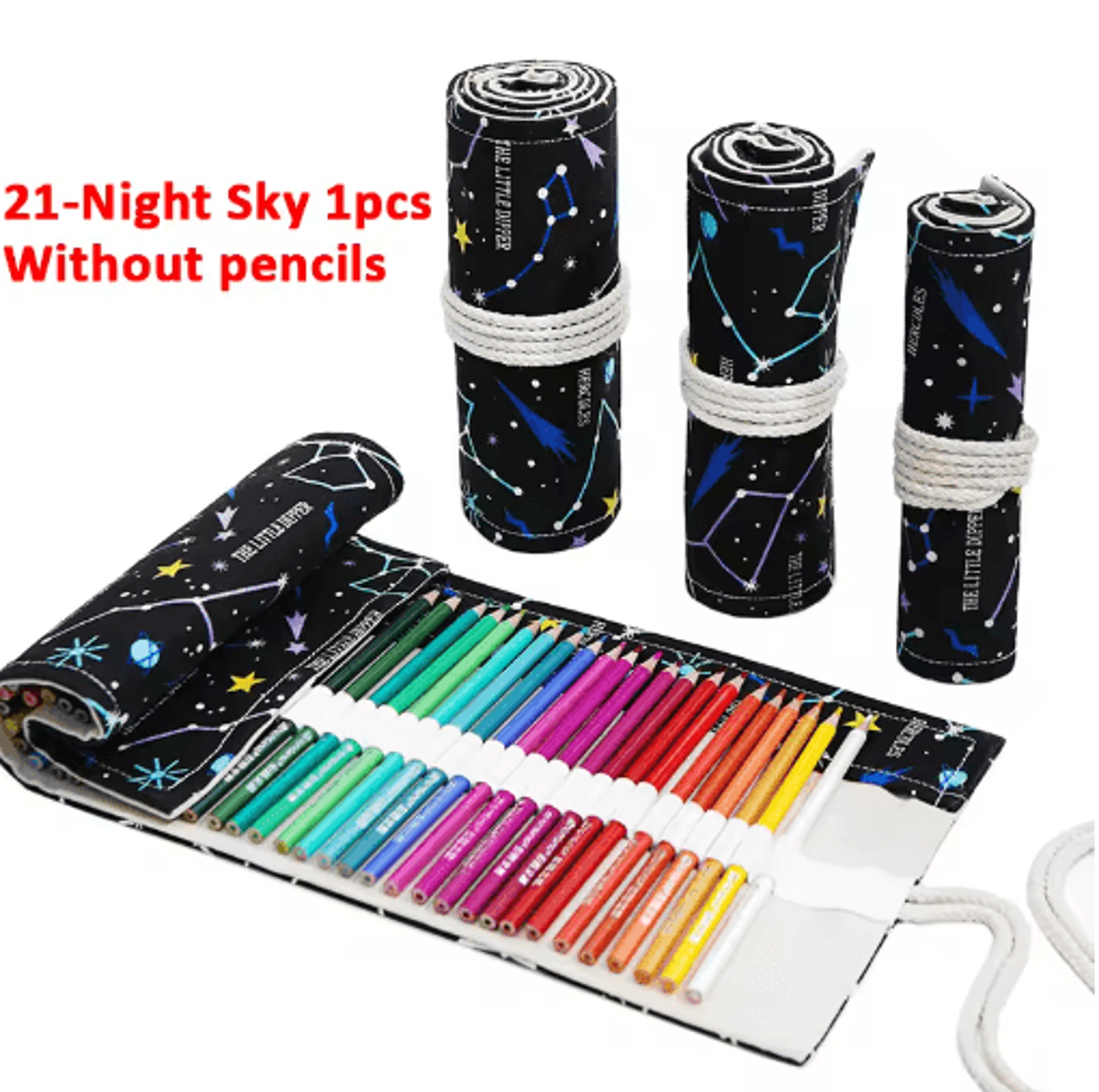Canvas Roll Up Pencil Case For Pens Brushes  School Supplies 3