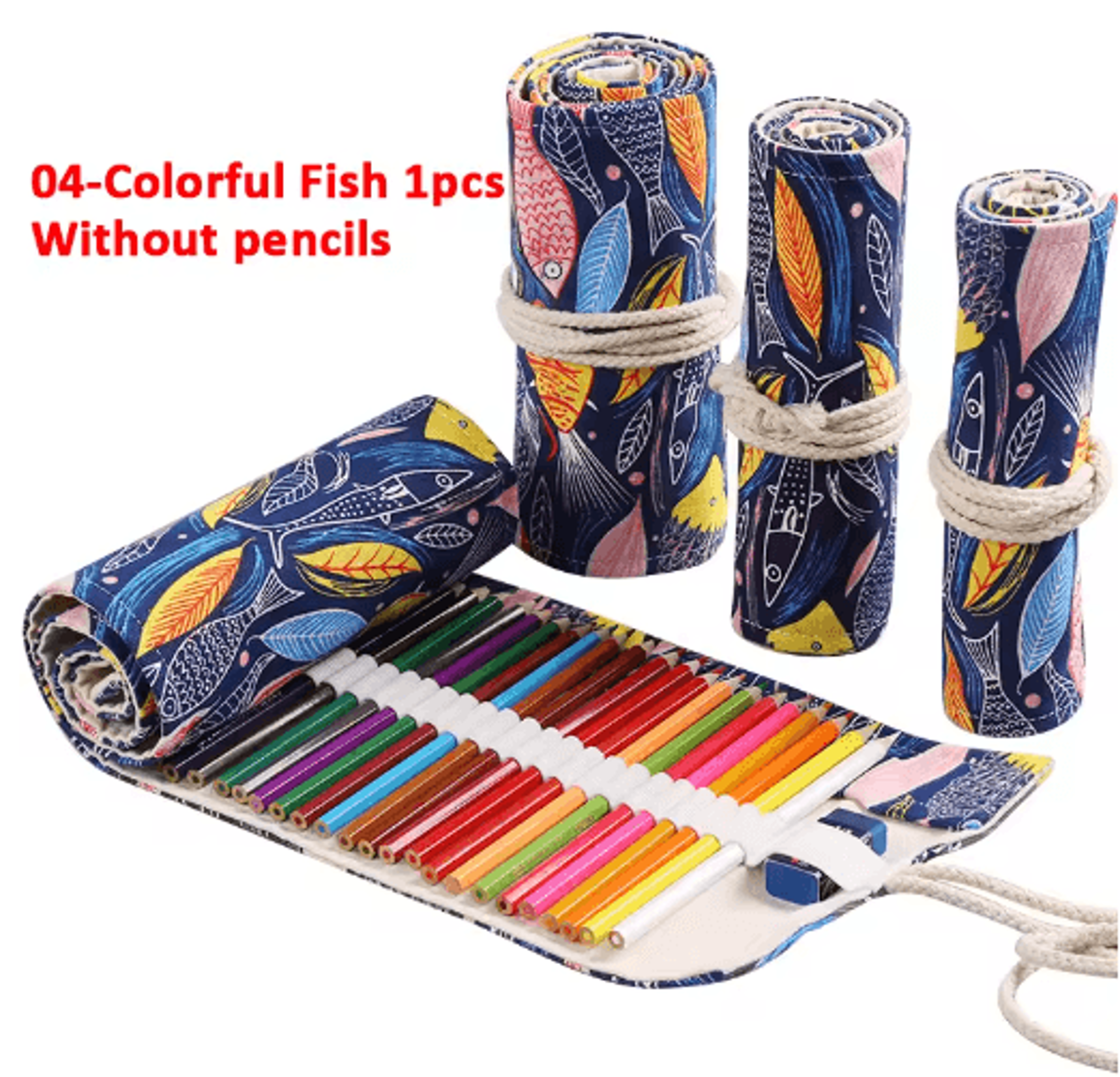 Canvas Roll Up Pencil Case For Pens Brushes  School Supplies 20