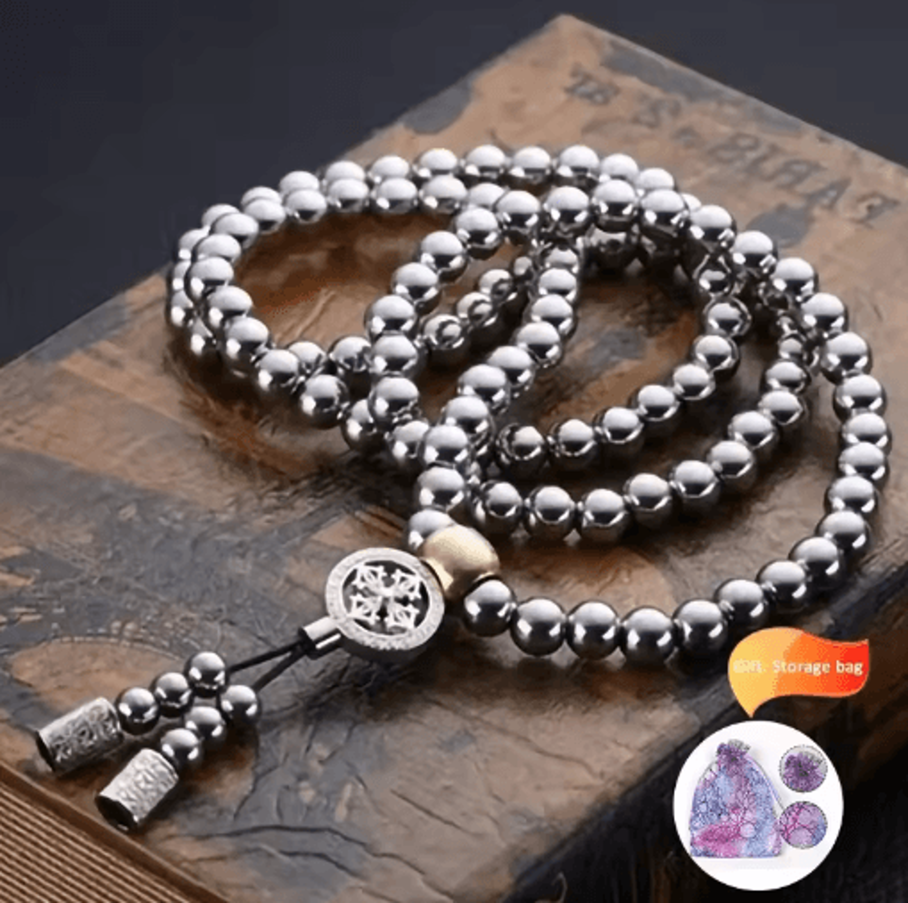 Tactical Titanium EDC Necklace With Steel Buddha Bead Chain 2