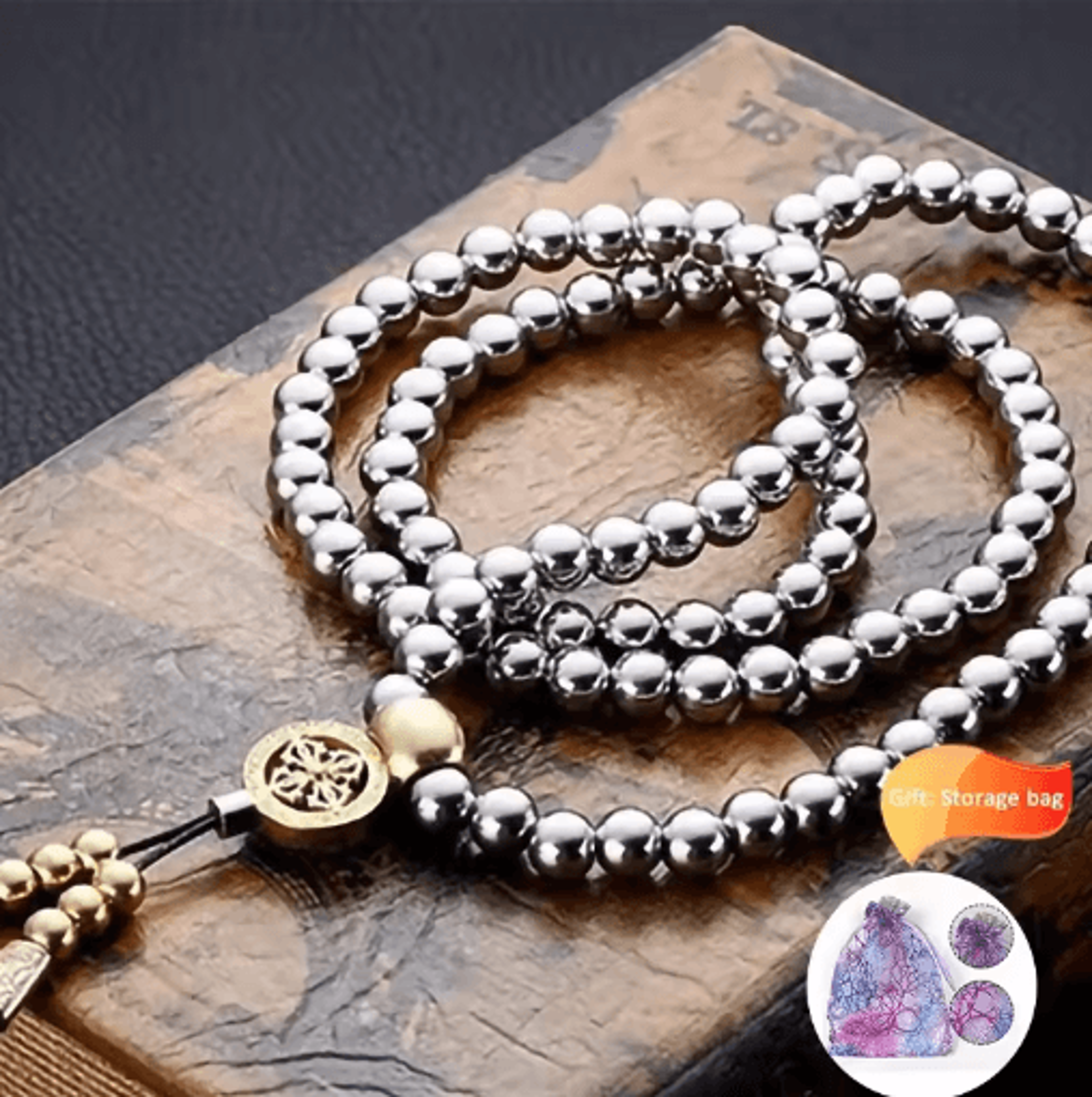 Tactical Titanium EDC Necklace With Steel Buddha Bead Chain 5