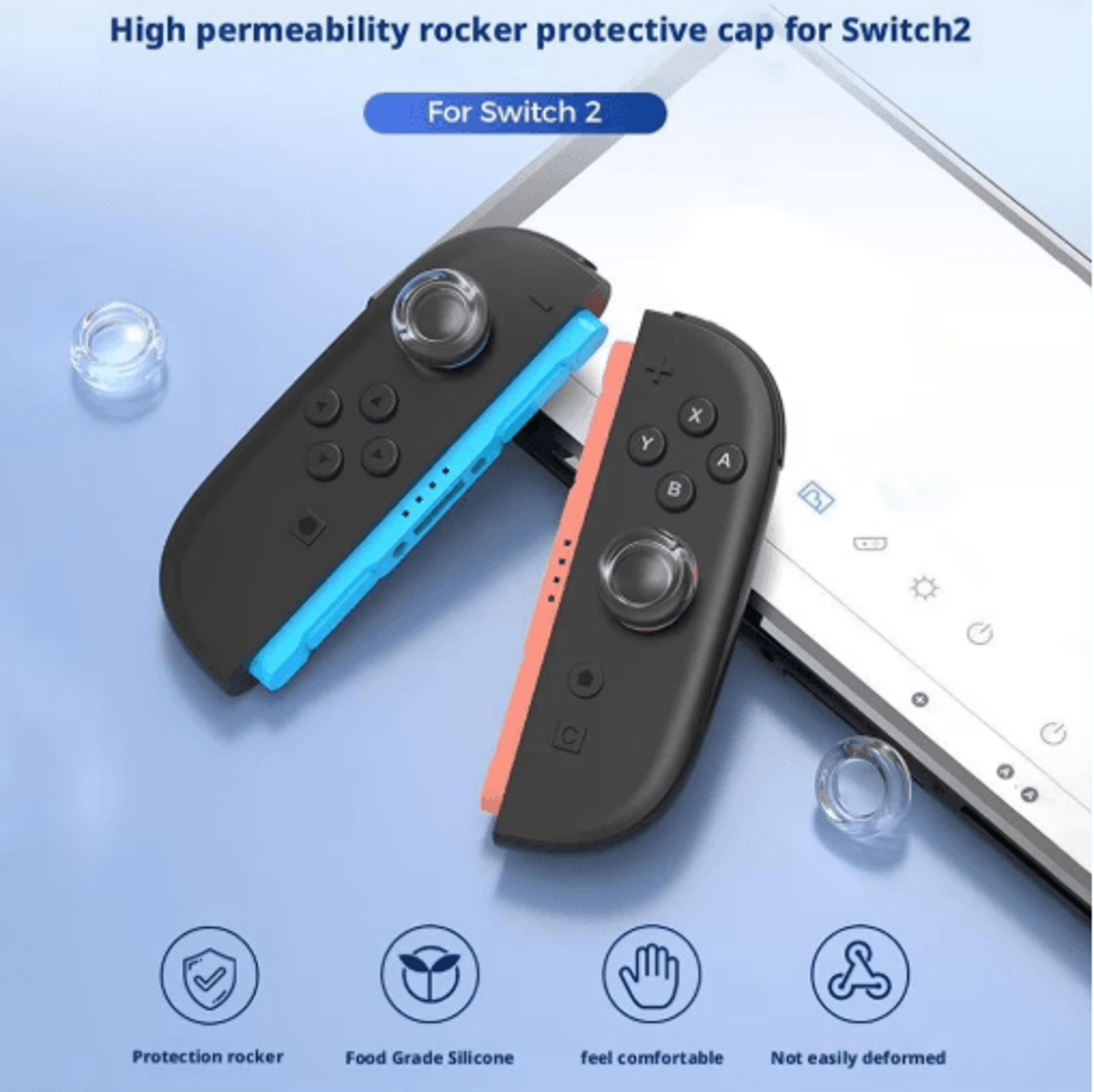 IINE Transparent Thumb Grip Caps For Nintendo Switch 2 Controllers 5