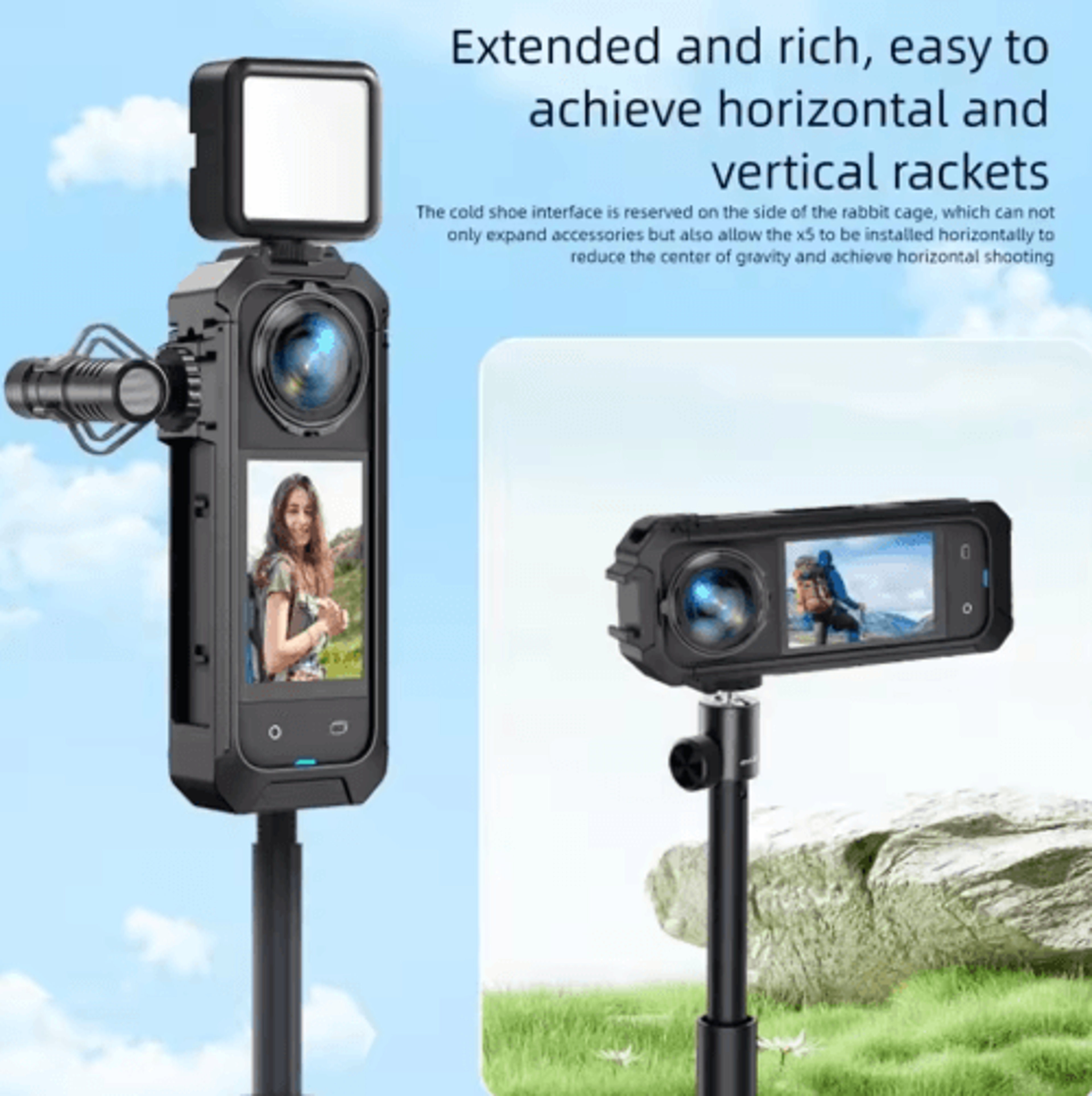 Shockproof Magnetic Rabbit Cage Protective Case For Insta360 X5 4