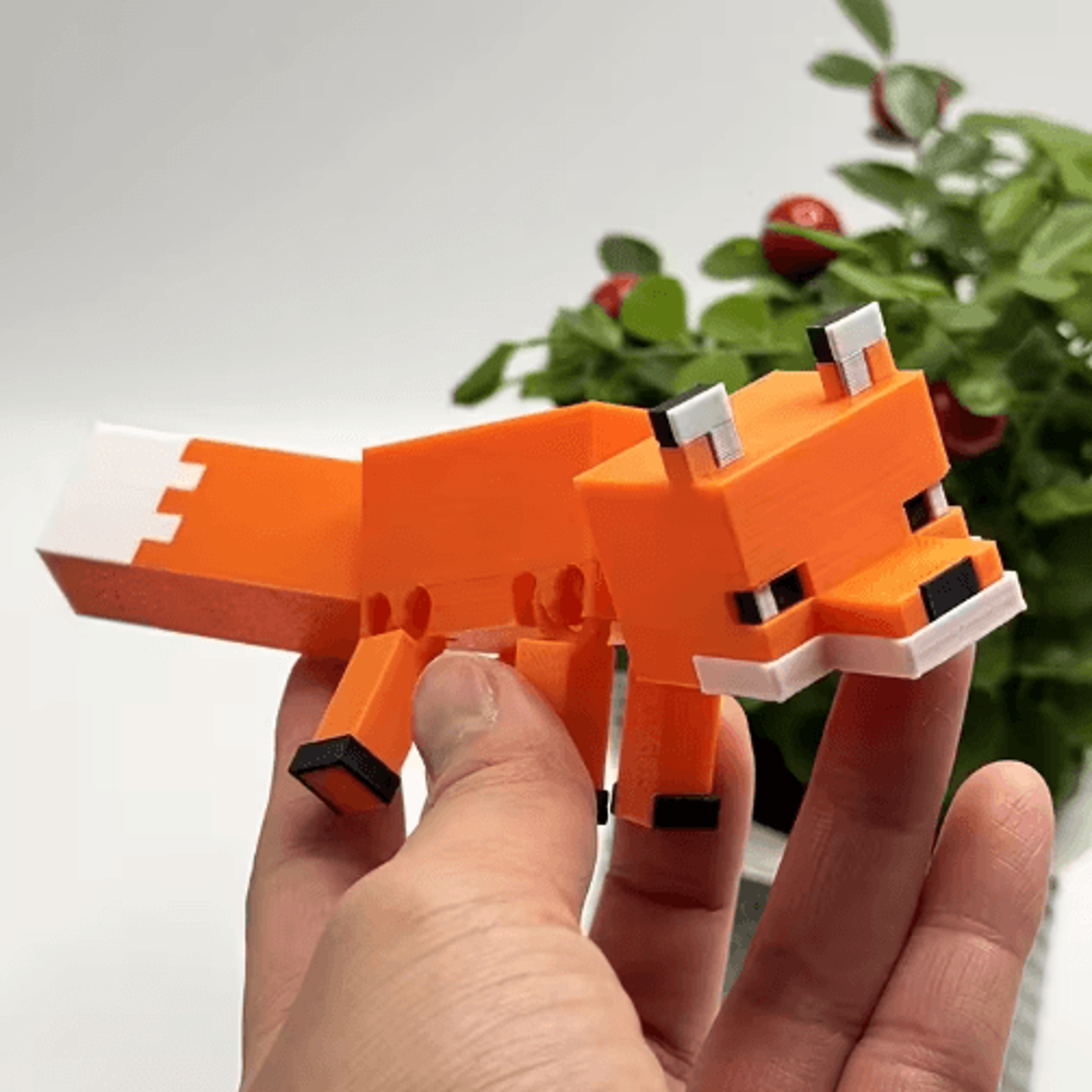 3d pixel fox decoration for halloween & home display