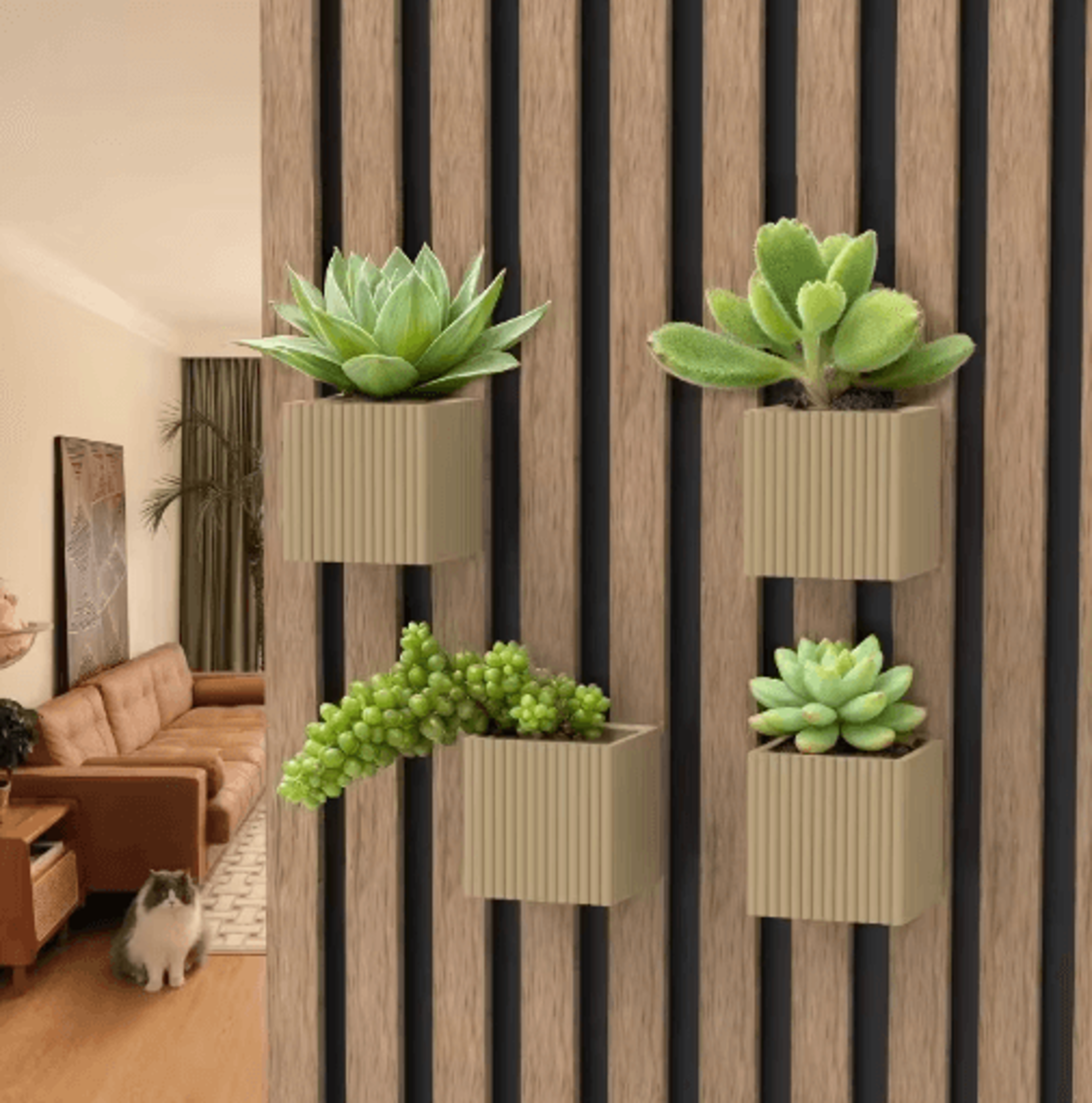 Square Acoustic Panel Shelf Rack For Plants  Stylish Storage 5