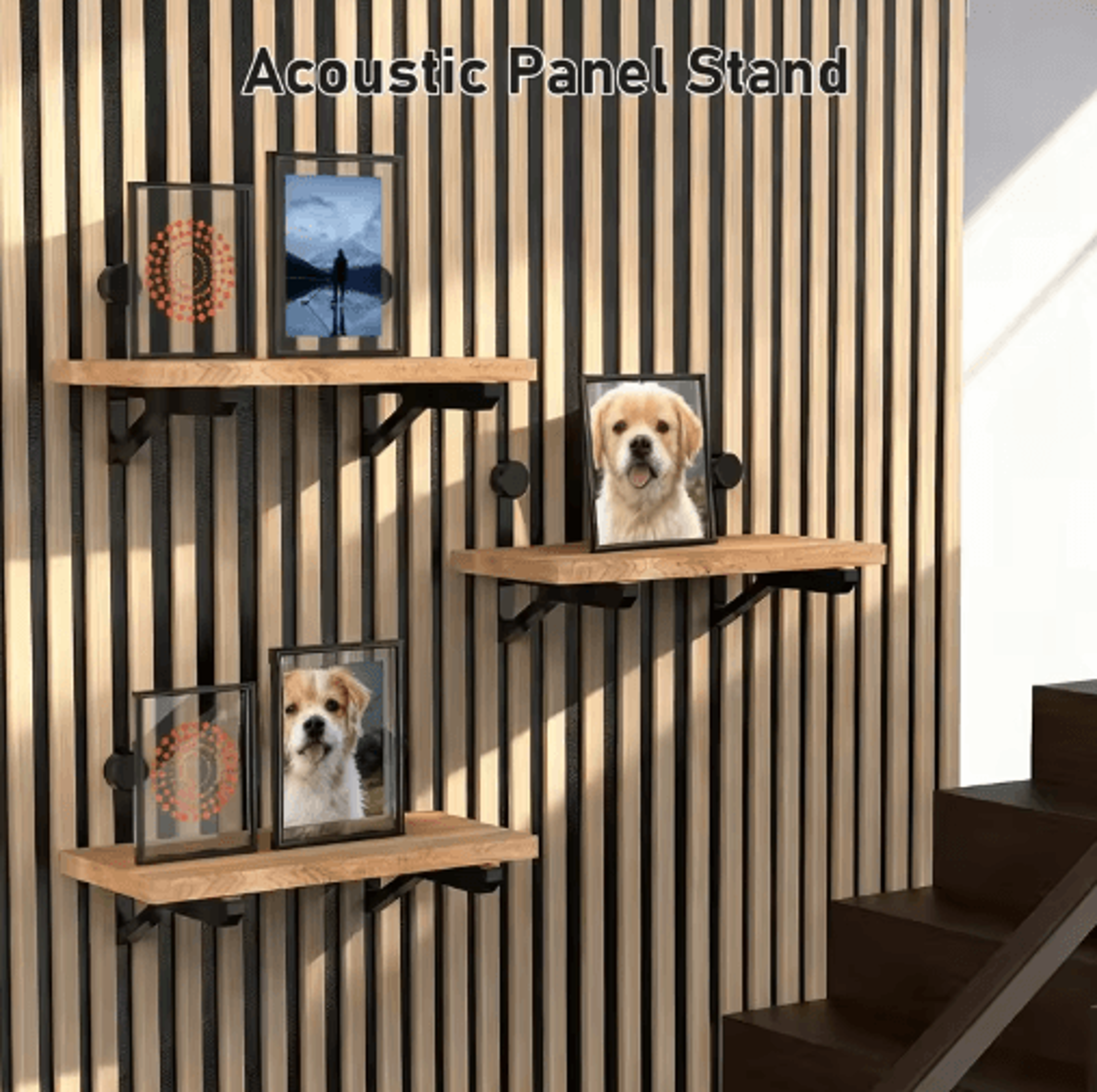 4pcs heavy-duty acoustic panel brackets for sound insulation