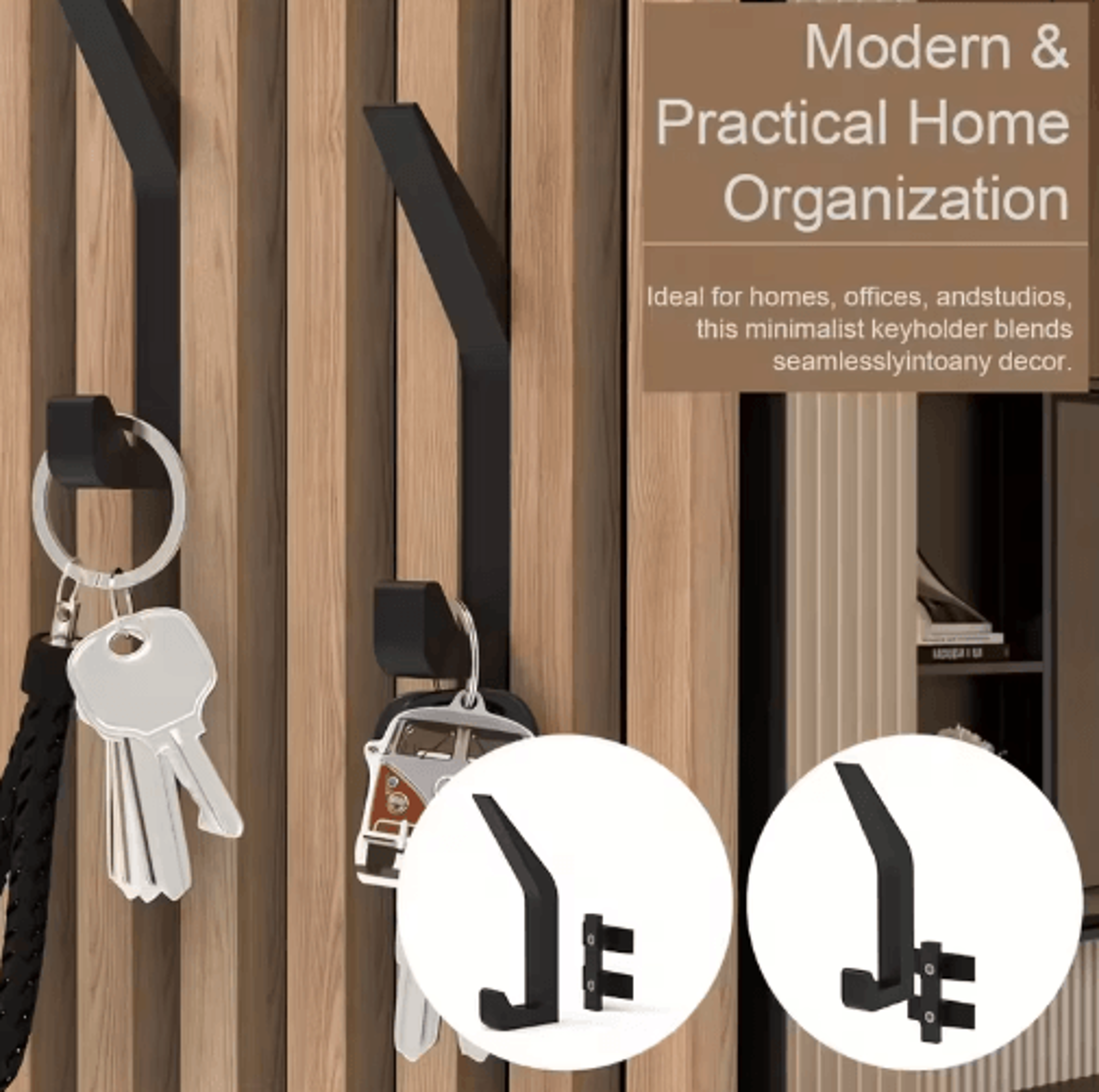 3pcs no-drill acoustic panel hooks for home & office soundproofing