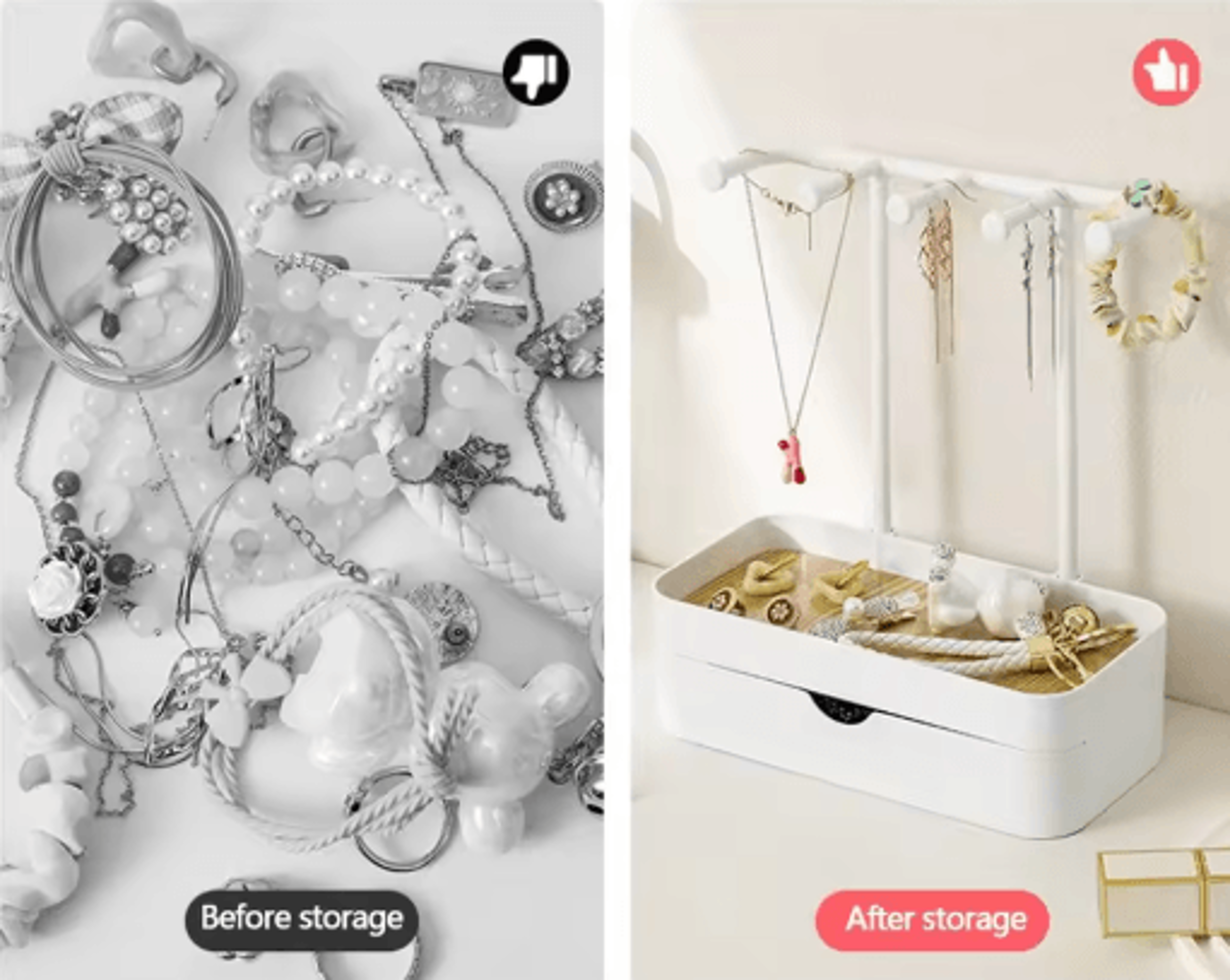 Wooden Jewelry Display Rack With Drawer For Earrings  Necklaces 5