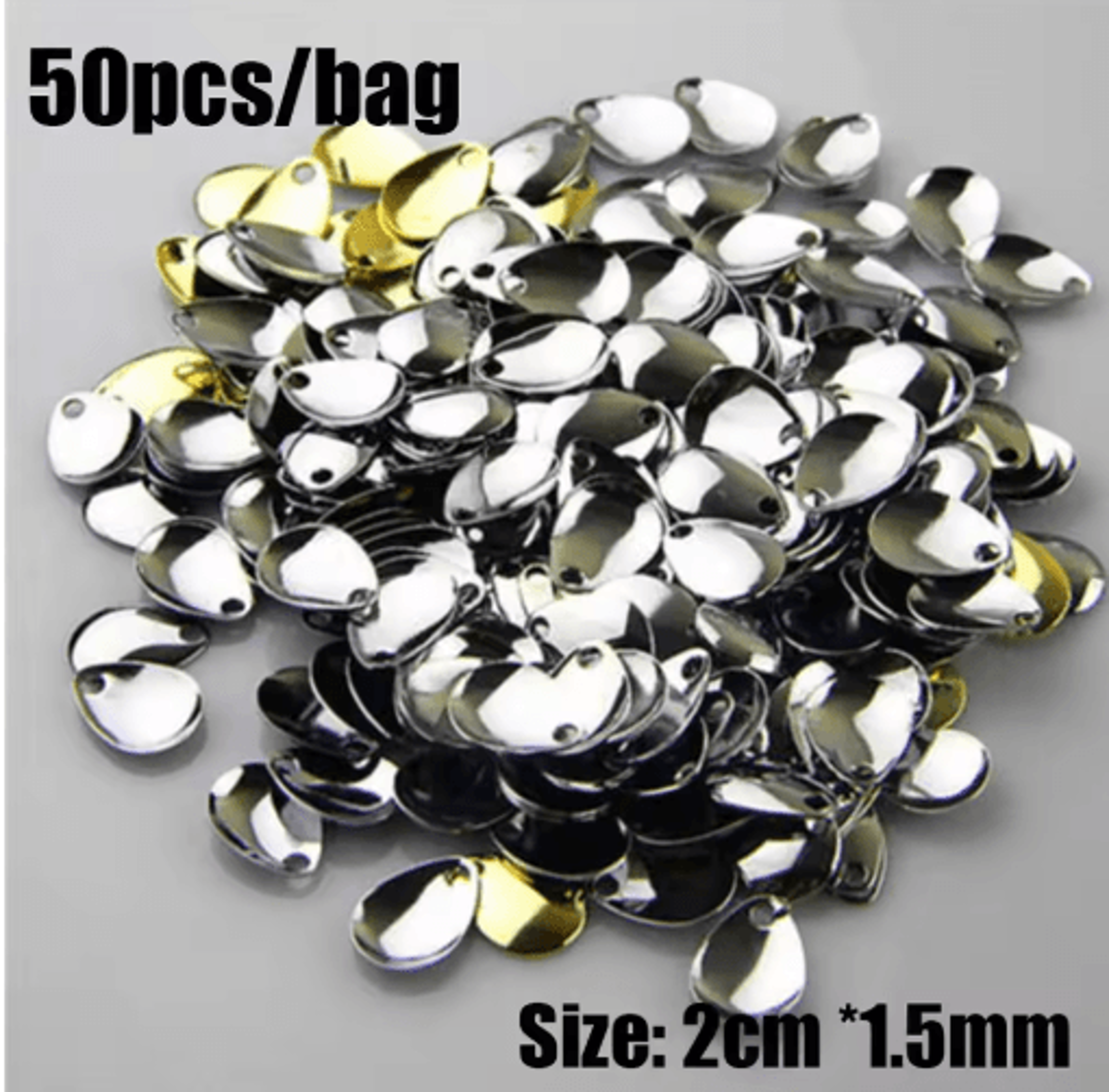 50PCS Nickel Fishing Spinner Blades For Flattie  Plaice Rigs 4