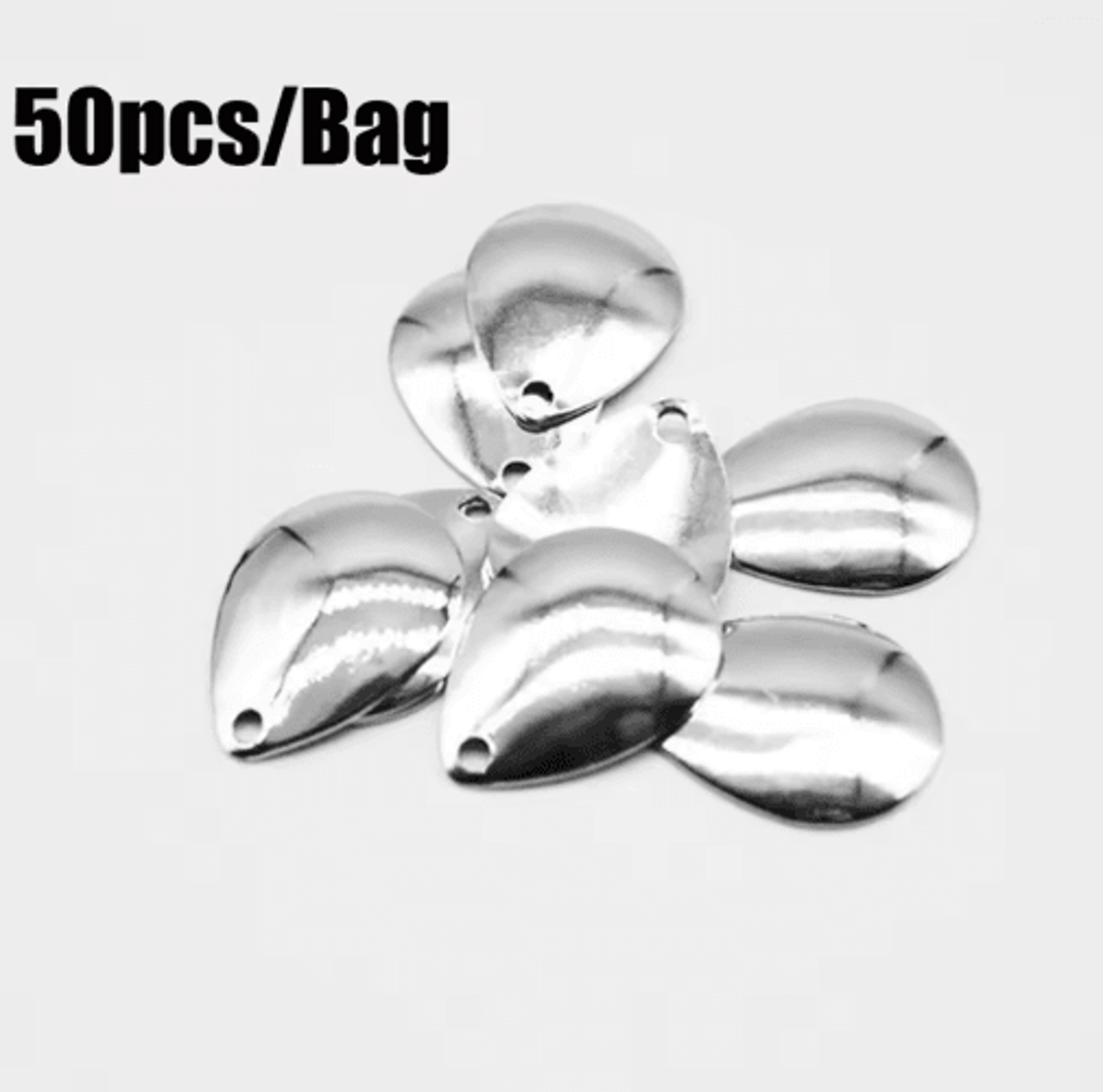 50PCS Nickel Fishing Spinner Blades For Flattie  Plaice Rigs 6