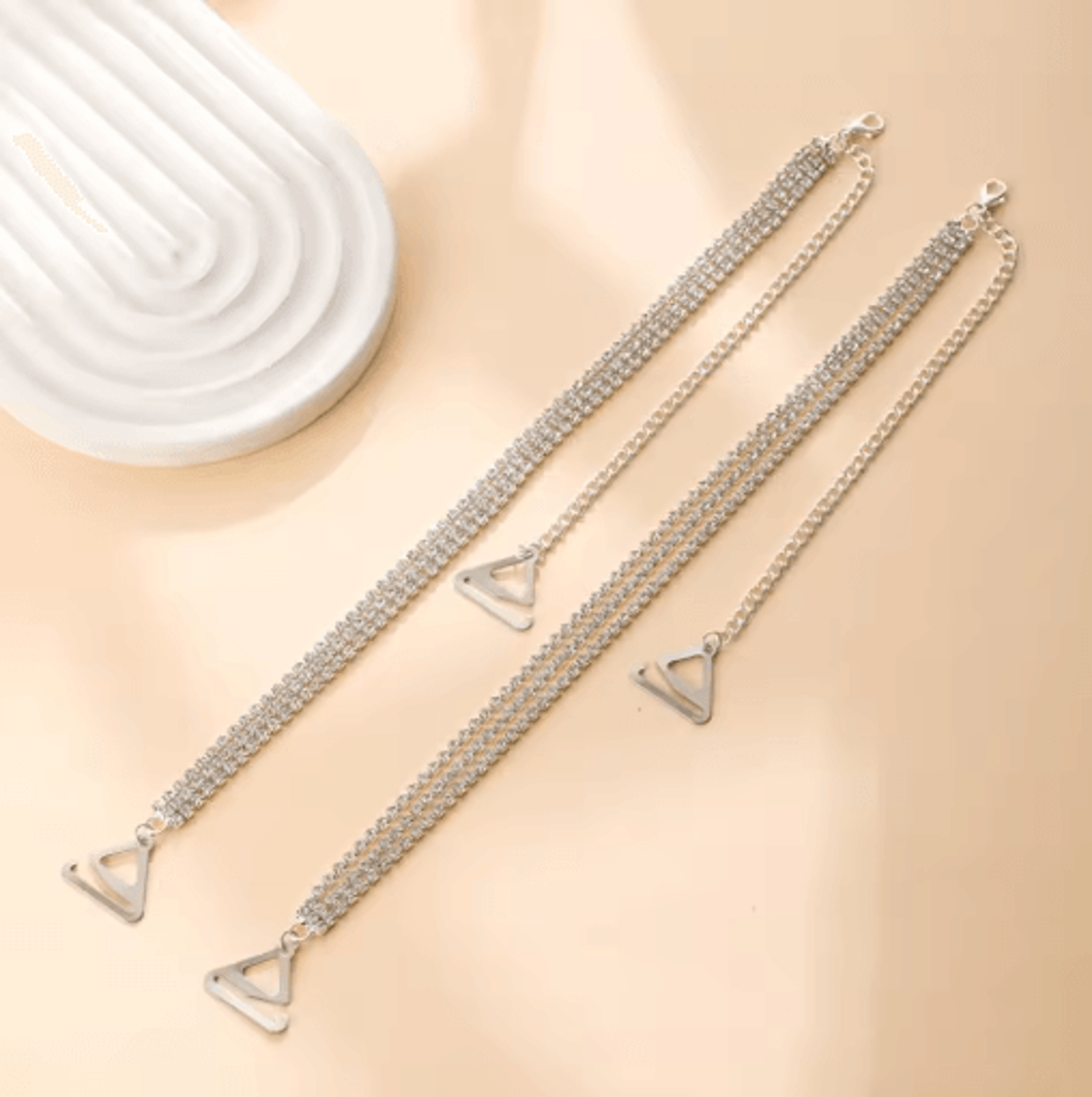 Adjustable Rhinestone Bra Straps With AntiSlip Metal Support 5