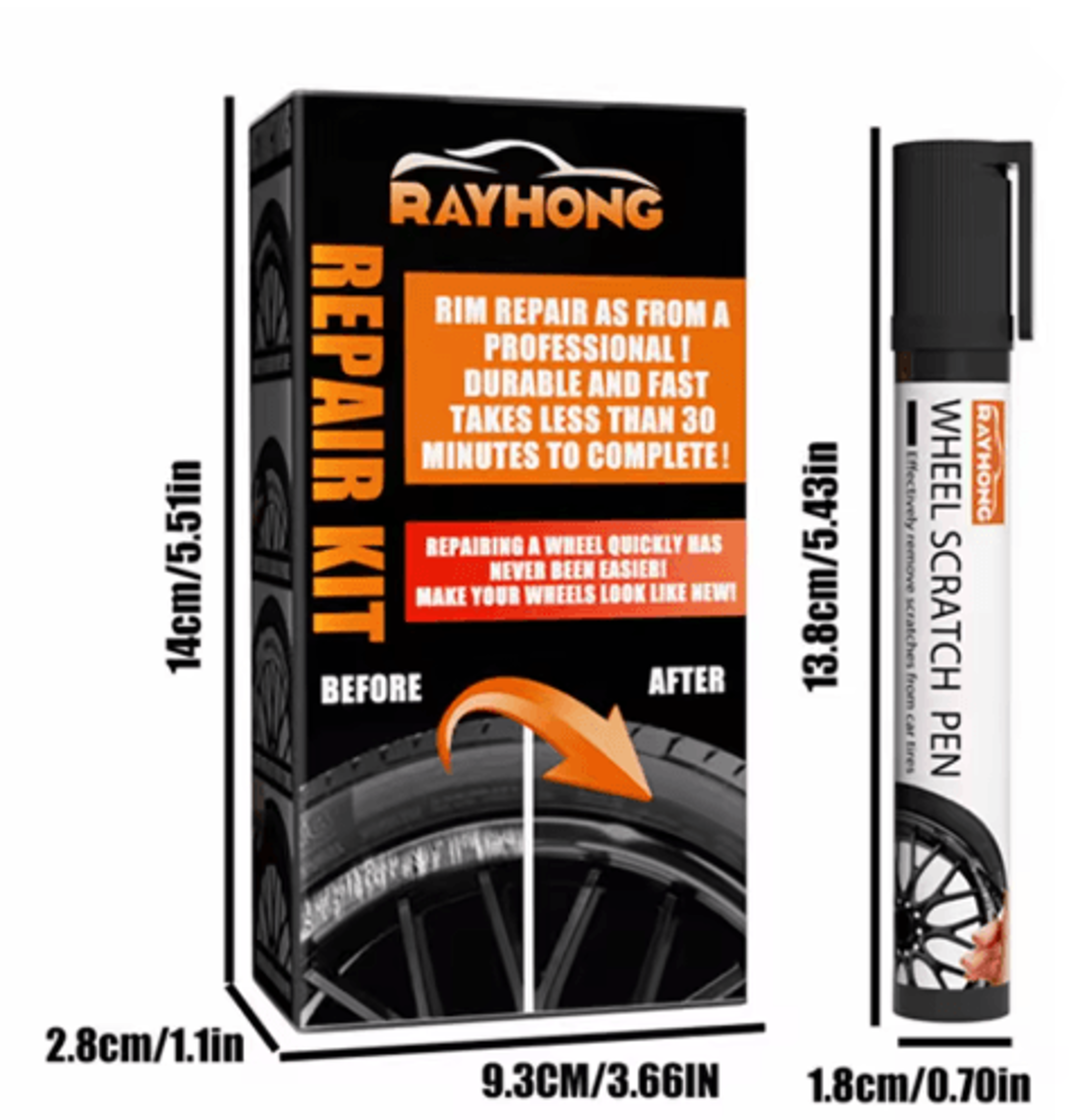 Portable Alloy Wheel Scratch Repair Kit For Car Rim TouchUps 1