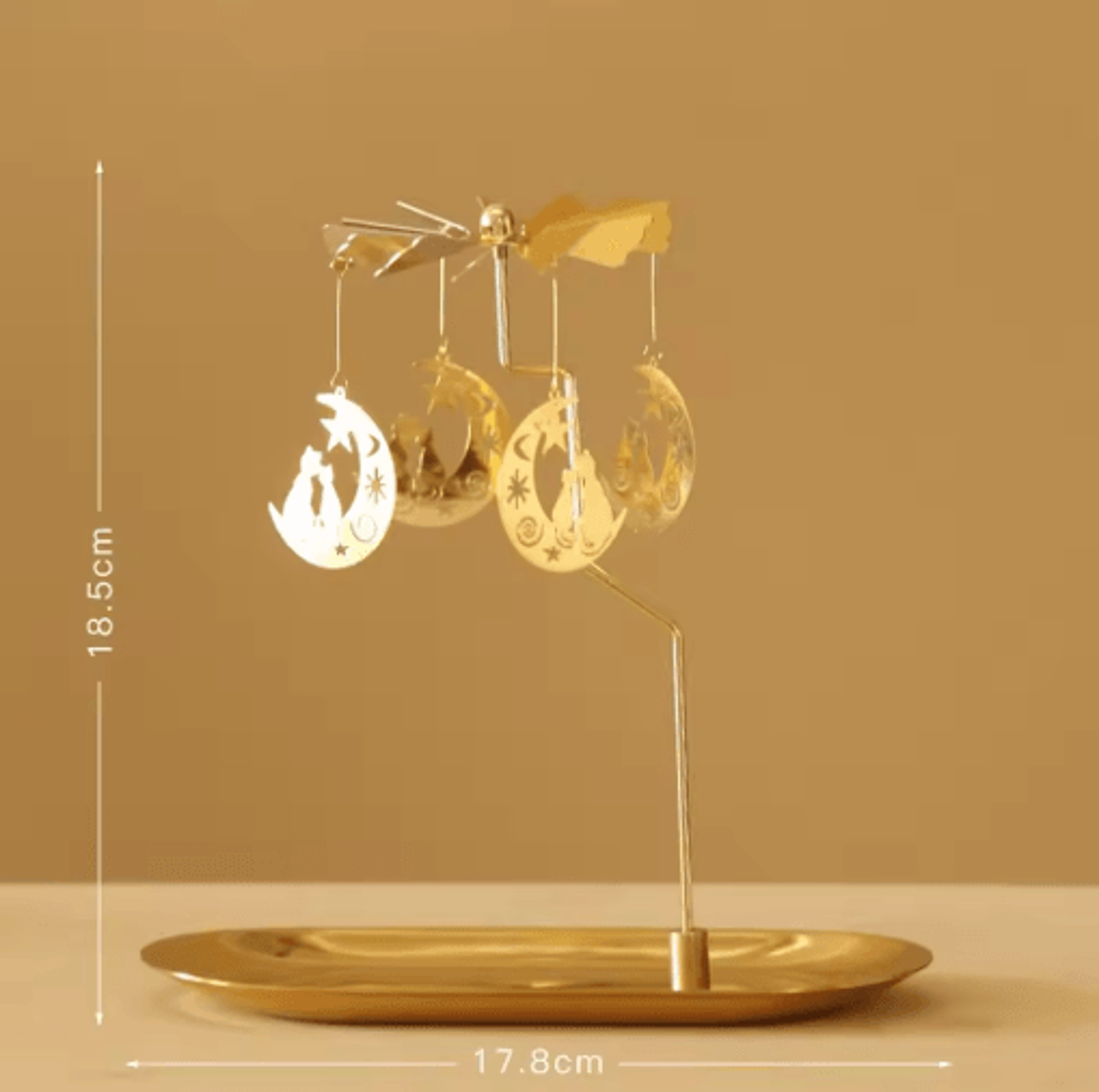 Rotating Gold Tealight Candle Holder For Romantic Home  Wedding Decor 2