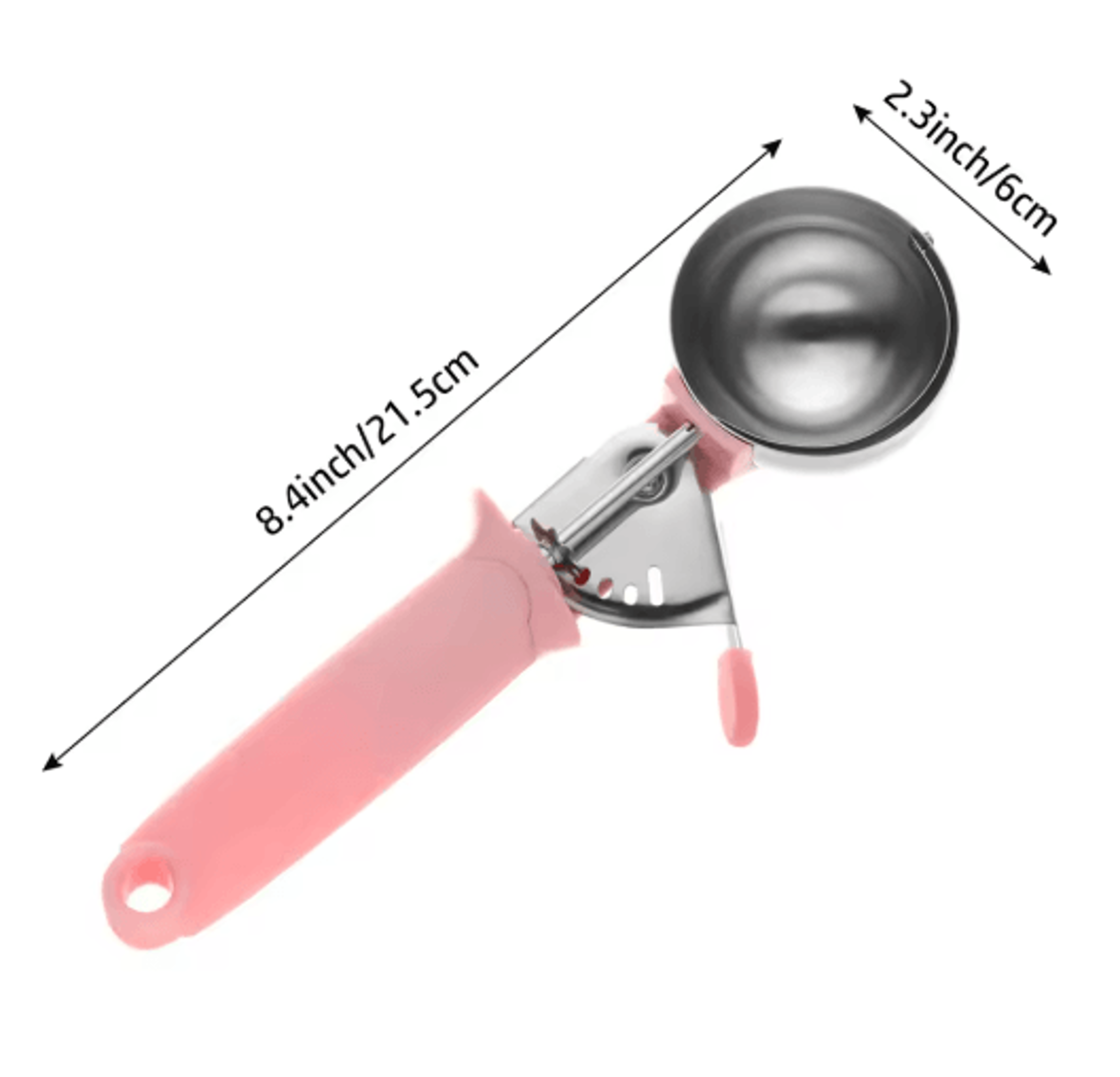 Stainless Steel Ice Cream Scoop  Fruit Baller For Desserts And Melon Serving 6
