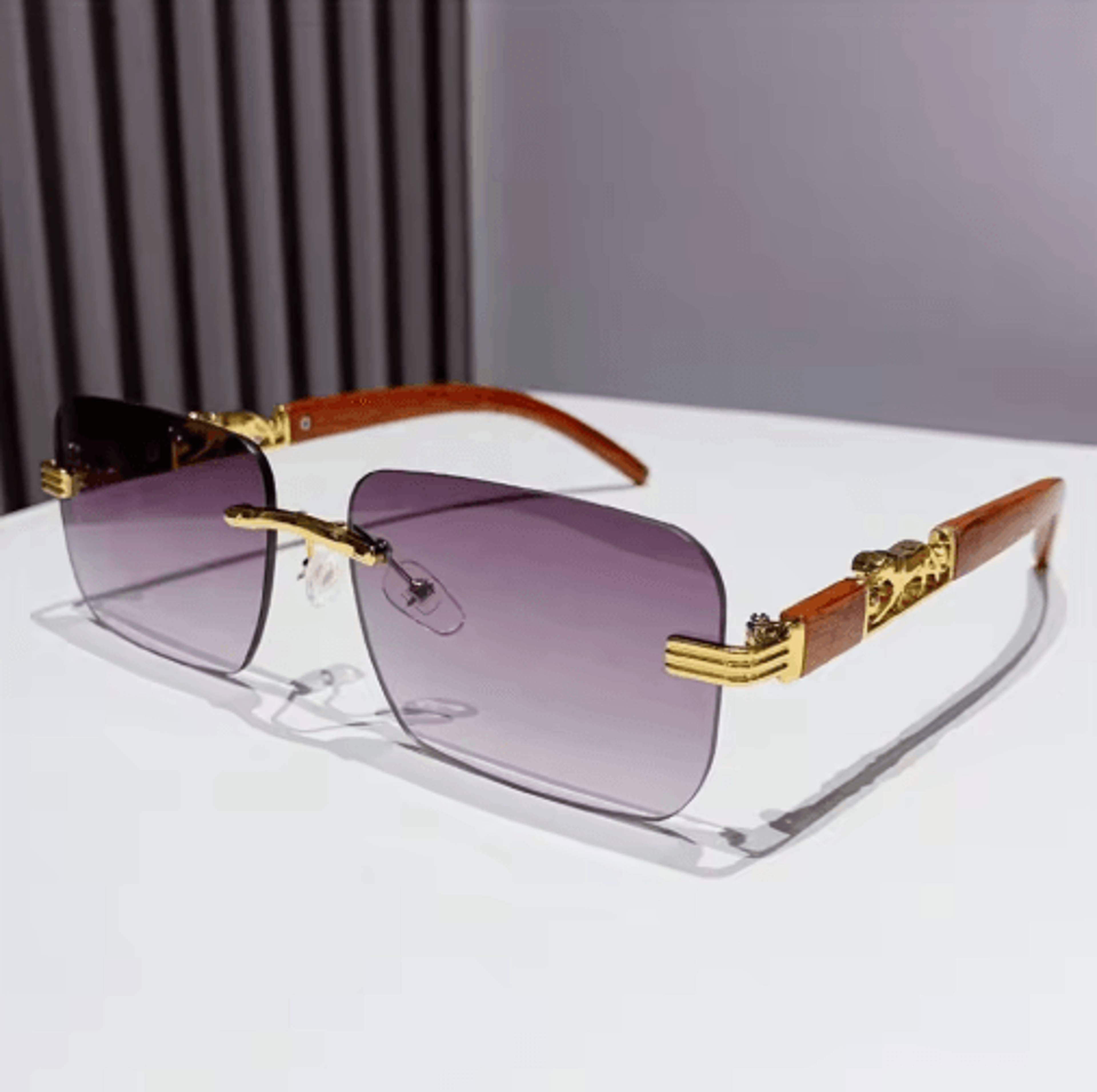 Rimless Retro Sunglasses With Metal Temples For Men  Women 3