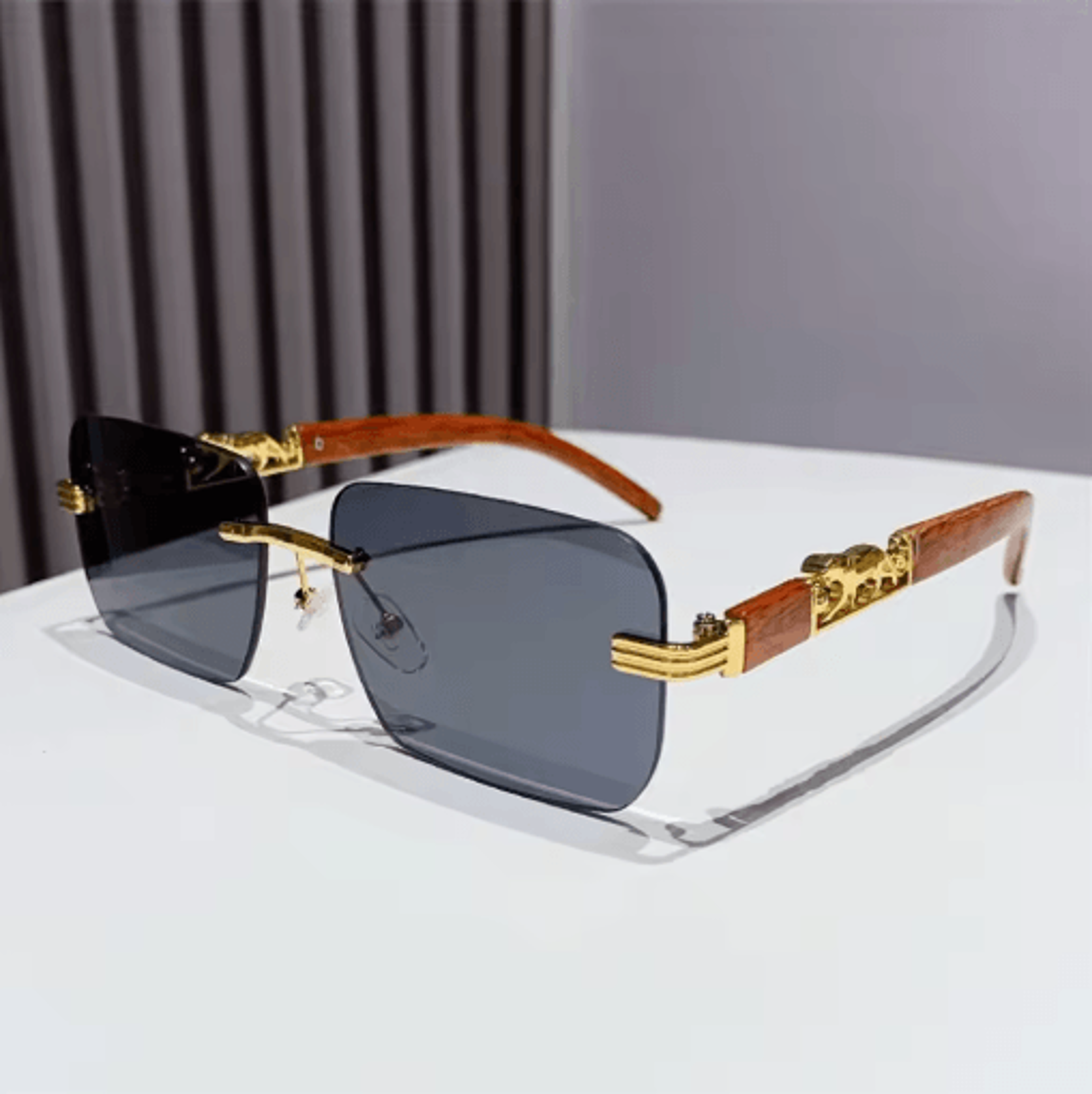 Rimless Retro Sunglasses With Metal Temples For Men  Women 7